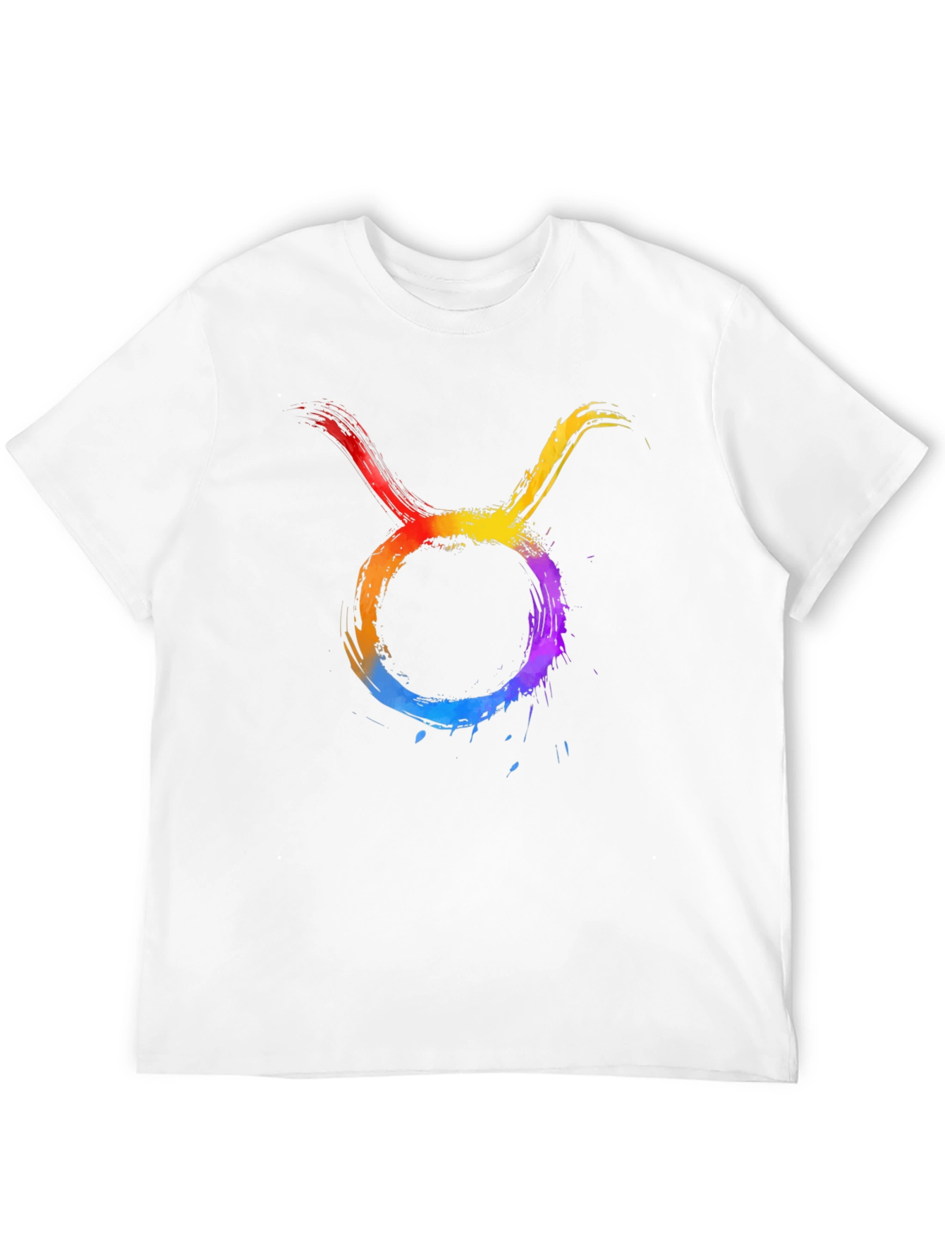 Rainbow Taurus Zodiac Graphic Tee - Black
