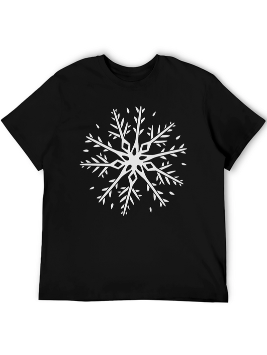 Winter Snowflake Graphic Tee - Black