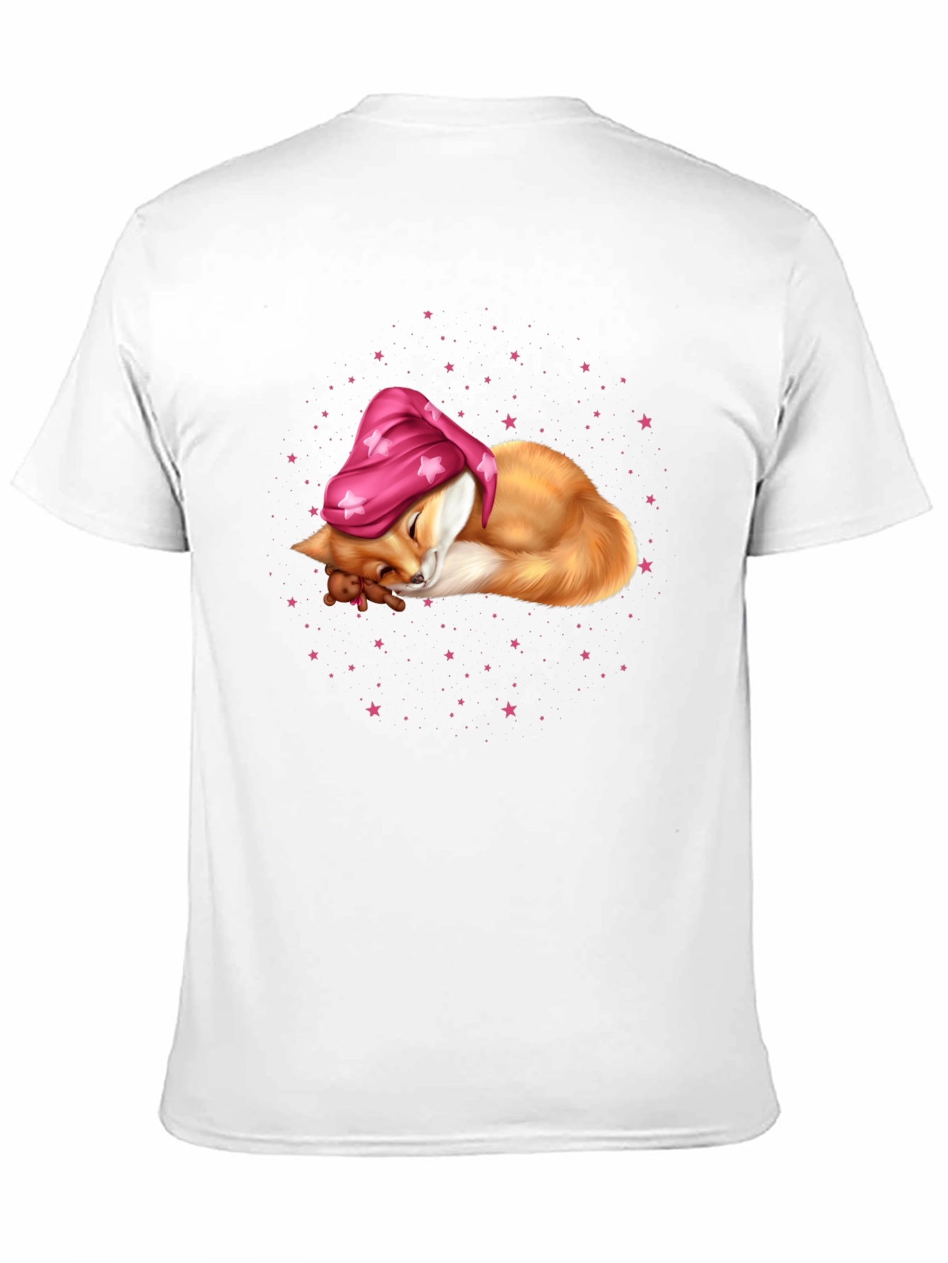 Sleeping Fox in Starry Night T-Shirt