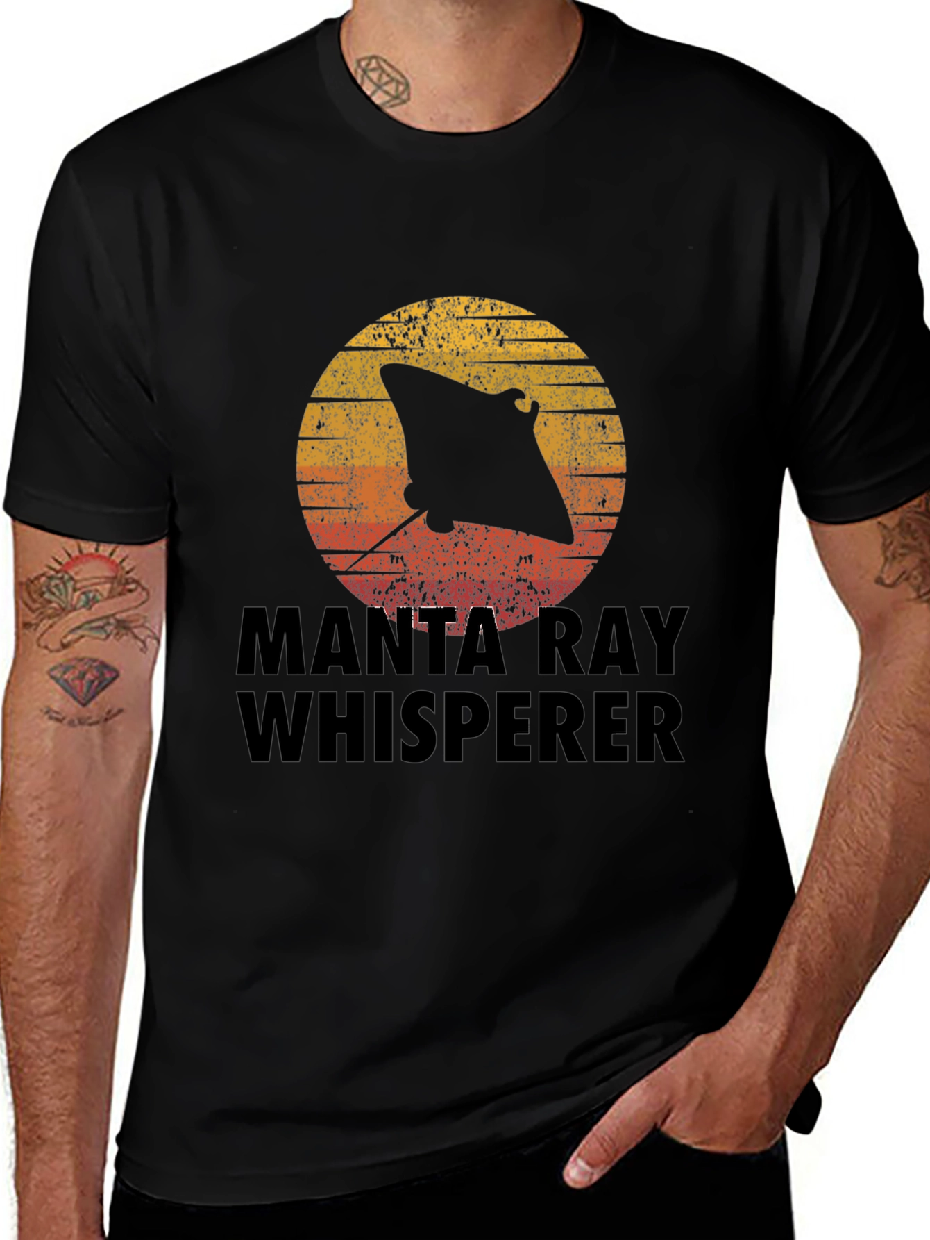 Manta Ray Whisperer Graphic Tee - Black