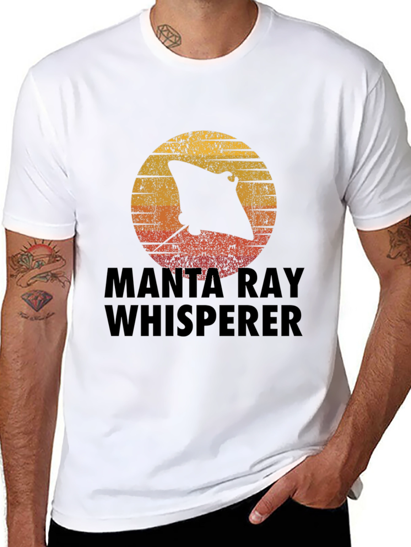 Manta Ray Whisperer Graphic Tee - Black
