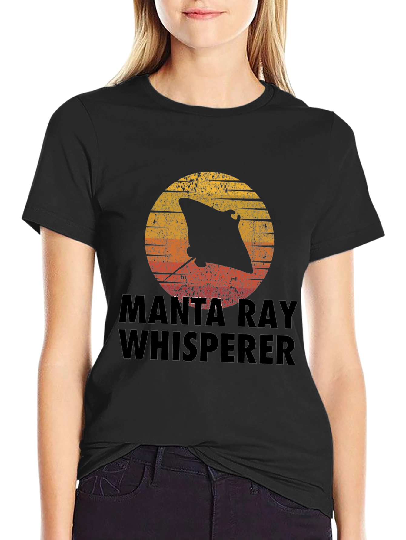 Manta Ray Whisperer Graphic Tee - Black