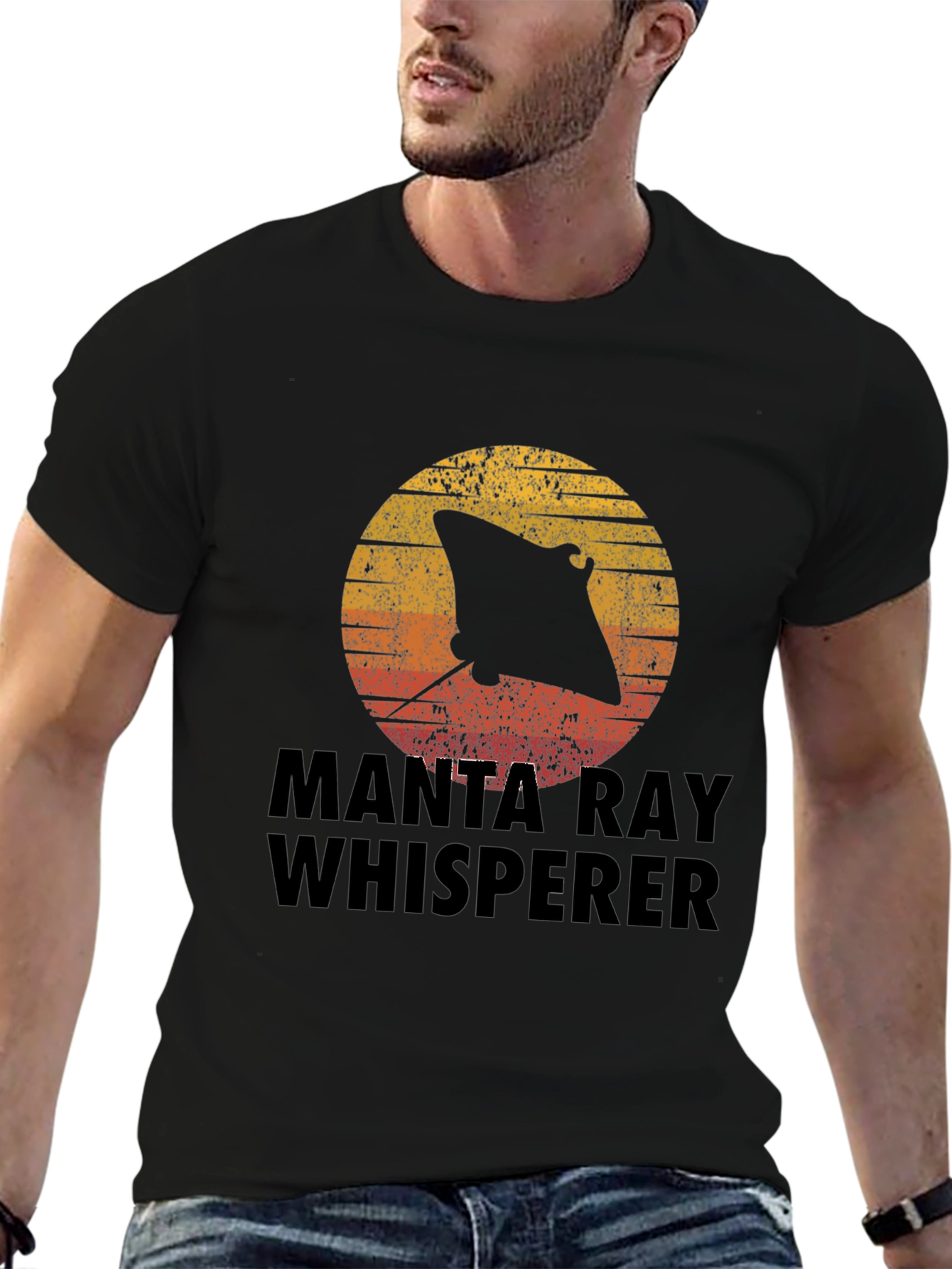 Manta Ray Whisperer Graphic Tee - Black