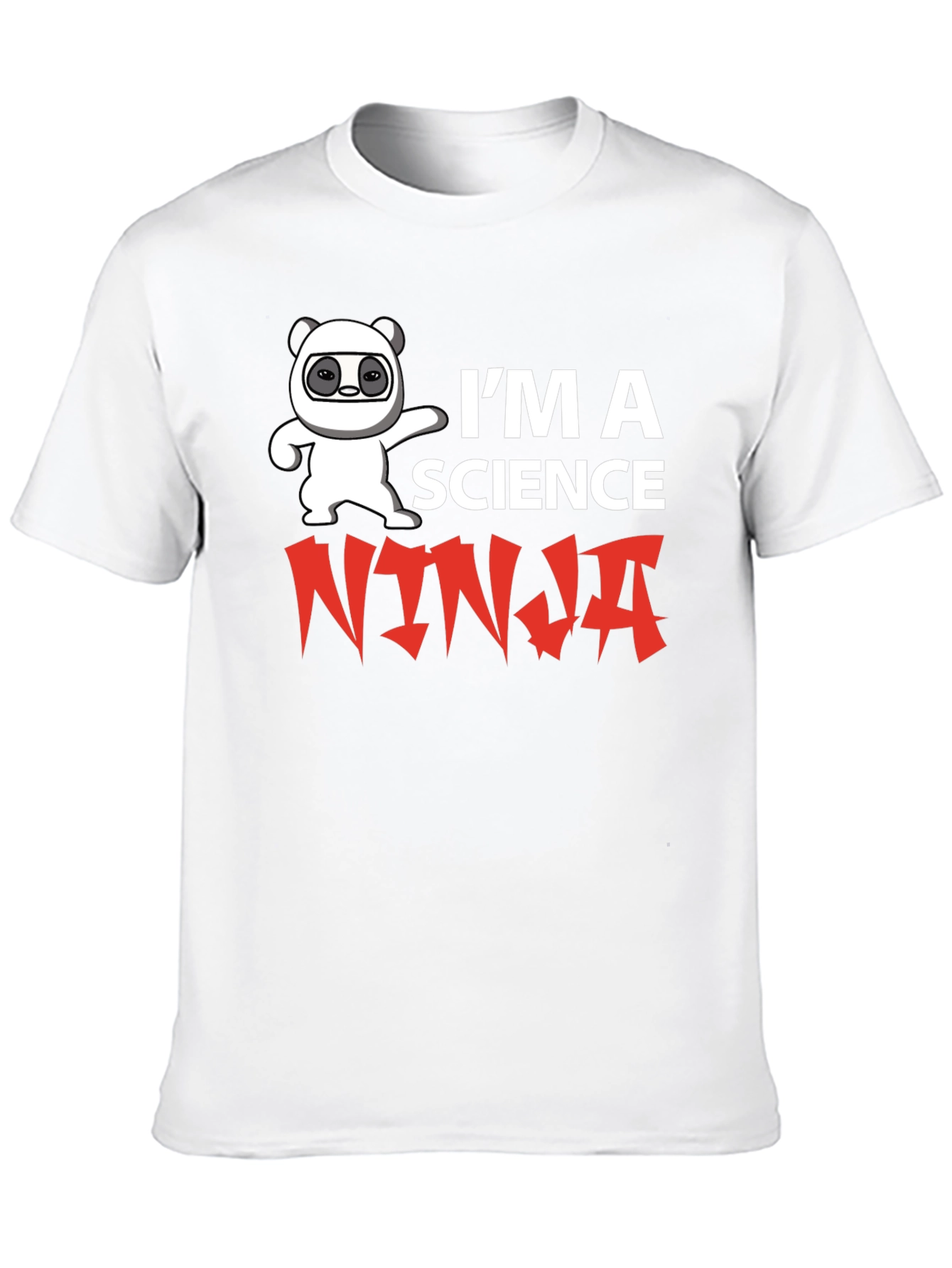 Science Ninja T-Shirt Funny Panda Graphic Tee