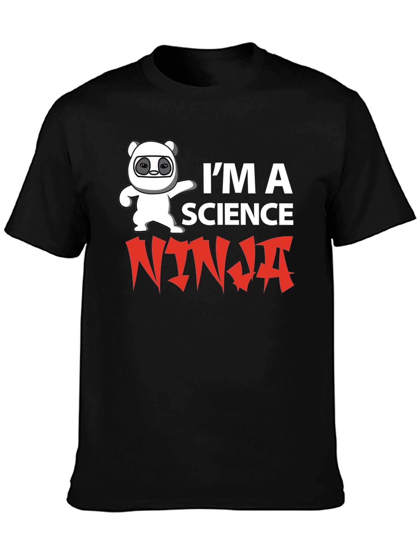 Science Ninja T-Shirt Funny Panda Graphic Tee
