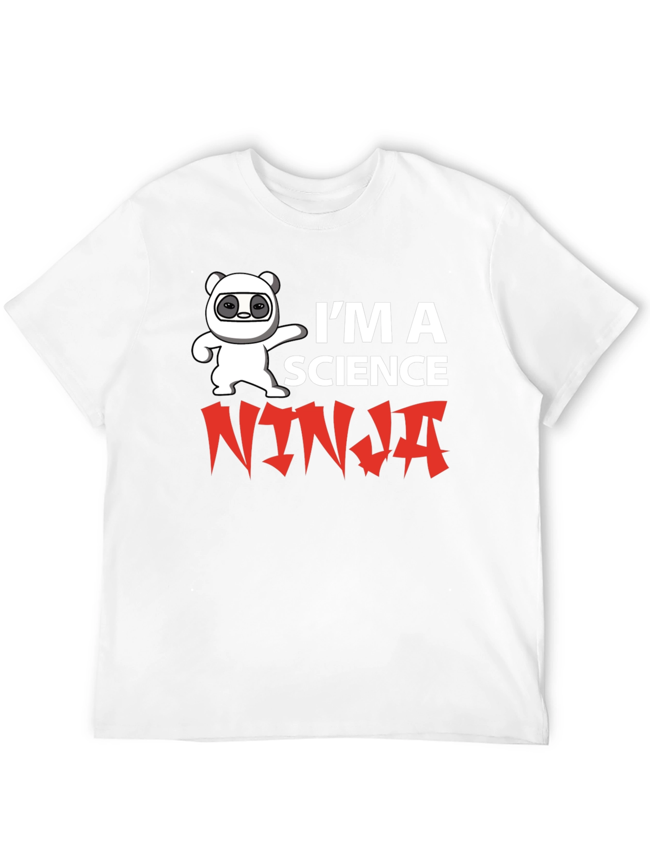 Science Ninja T-Shirt Funny Panda Graphic Tee