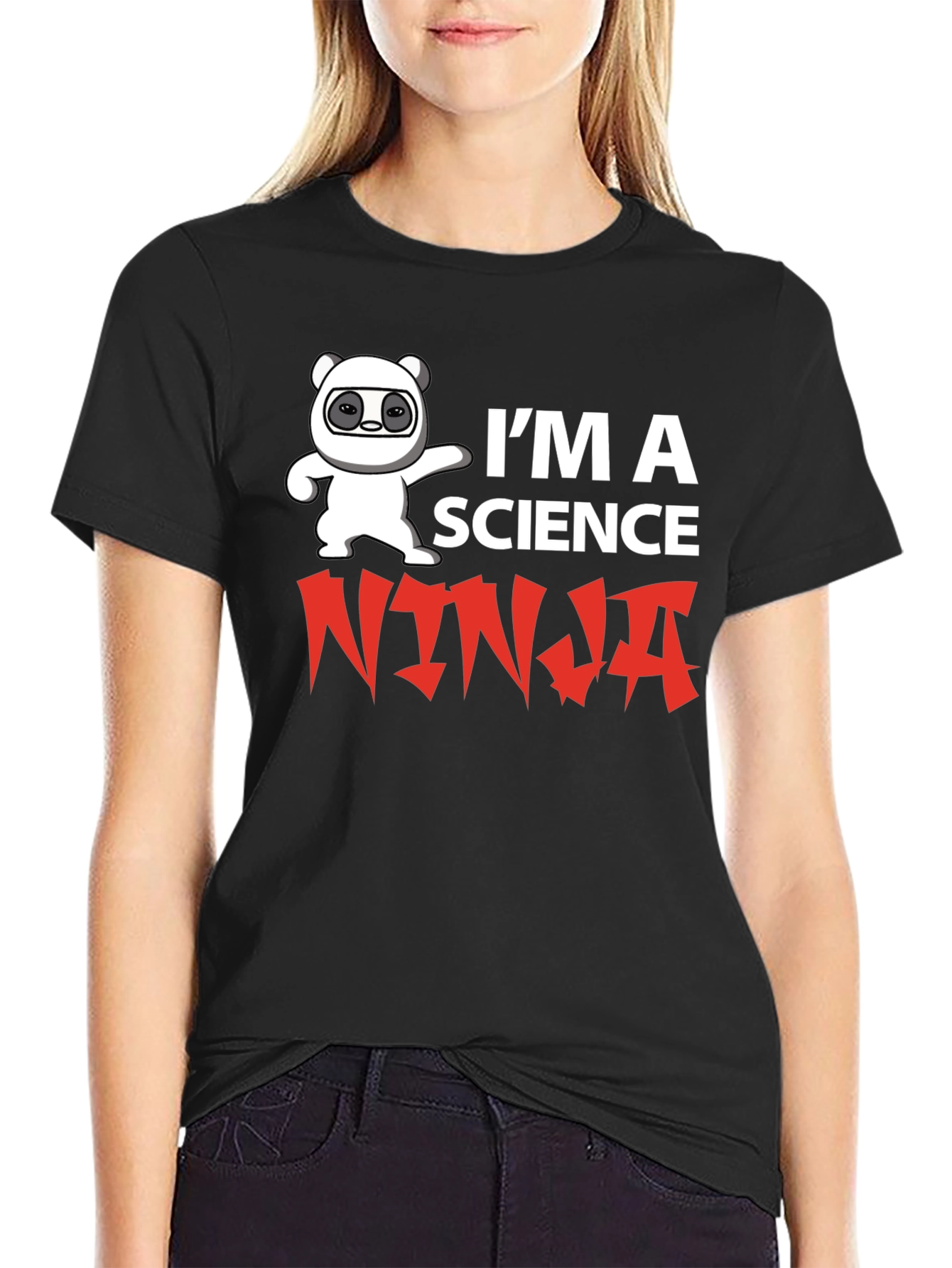 Science Ninja T-Shirt Funny Panda Graphic Tee