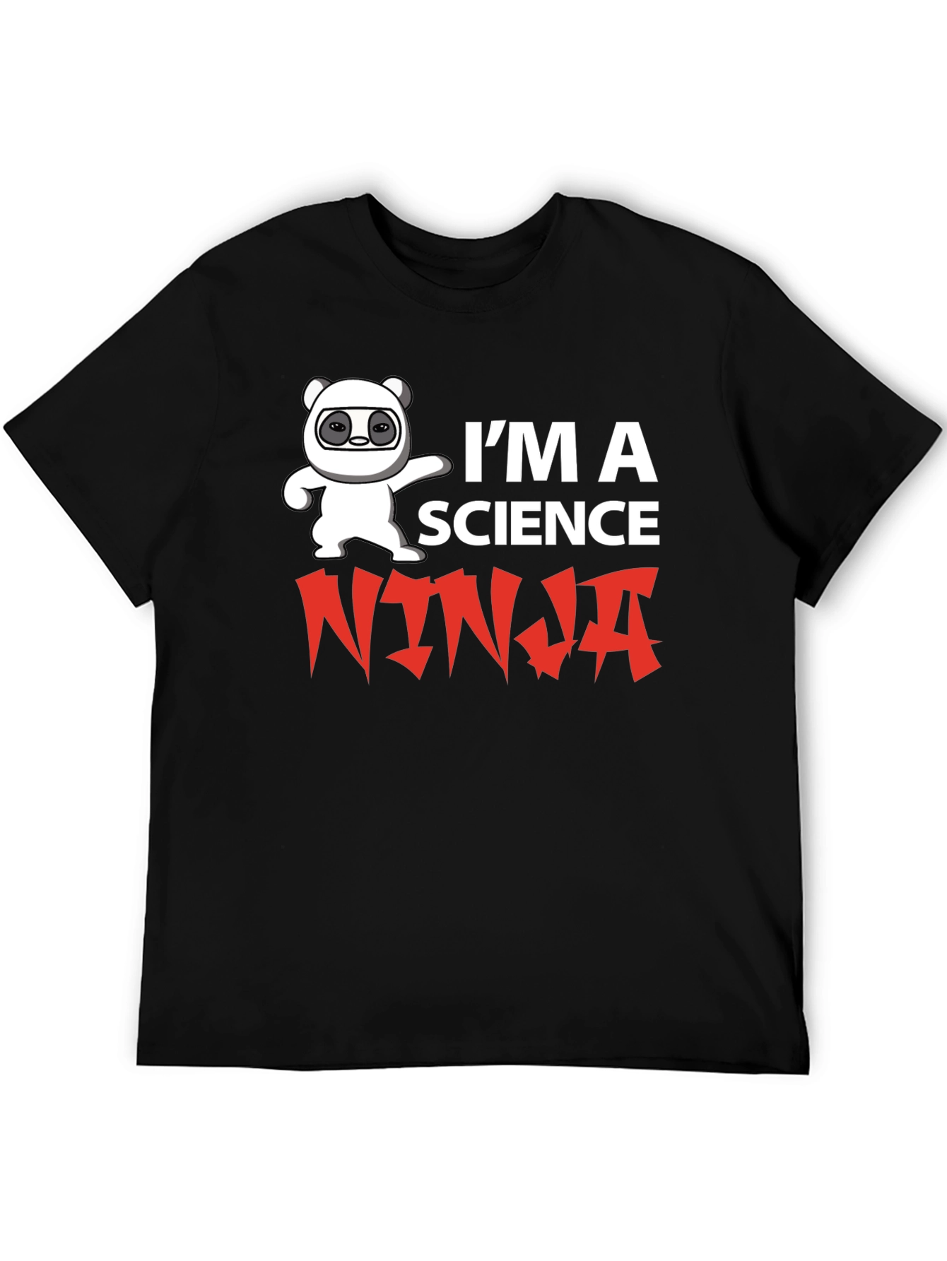 Science Ninja T-Shirt Funny Panda Graphic Tee