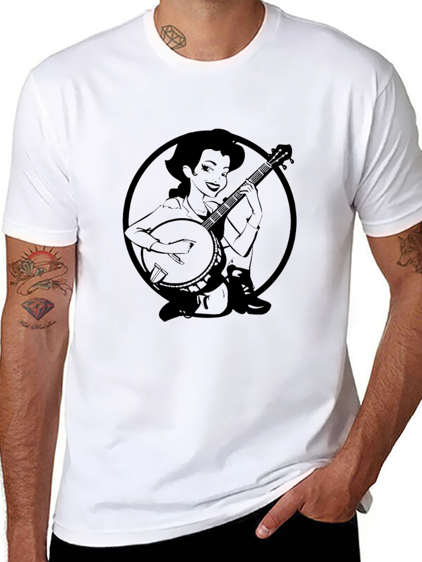 Banjo Girl Graphic Tee - Classic Black
