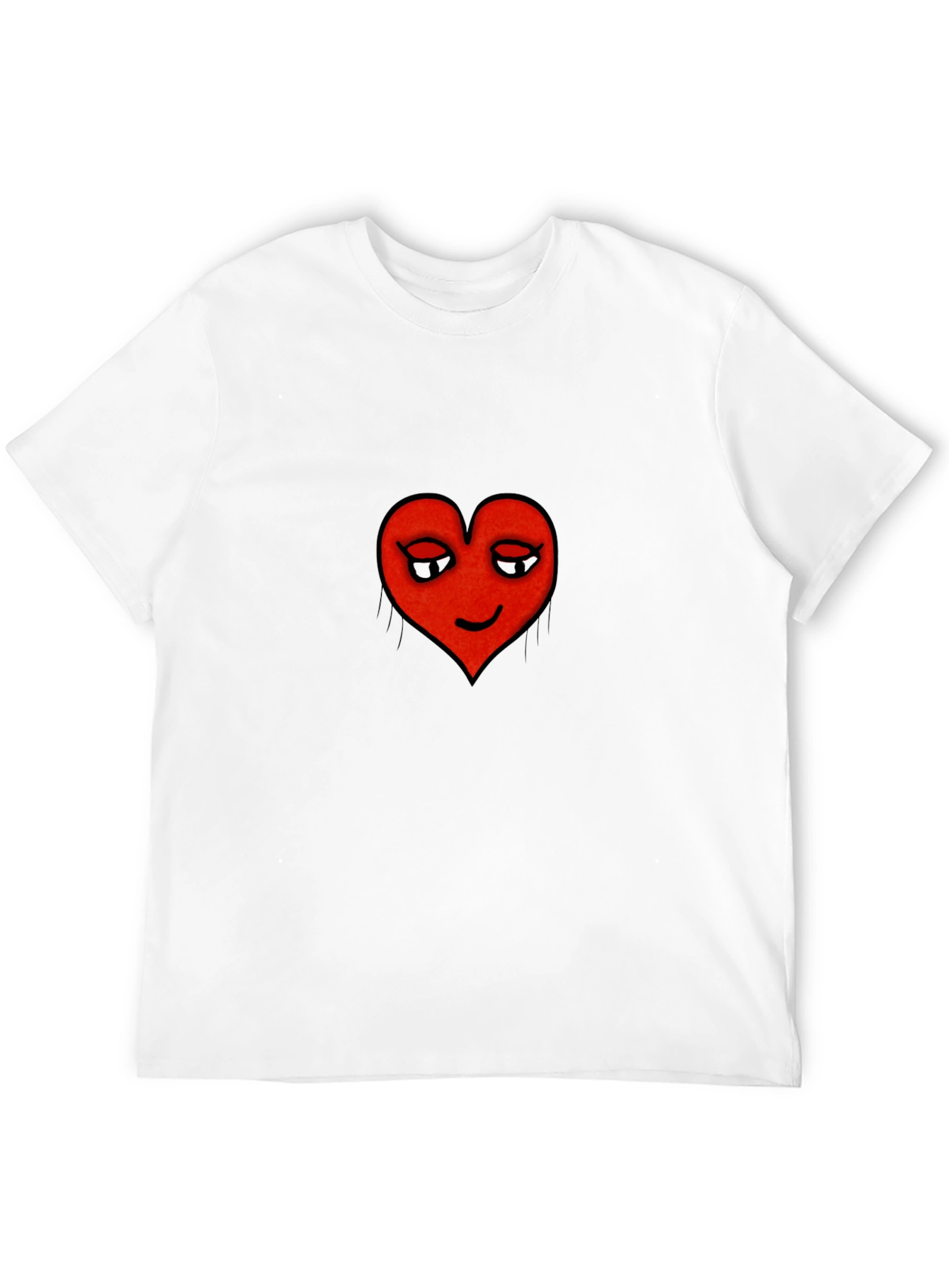 Playful Heart Graphic Tee - Black Cotton Comfort