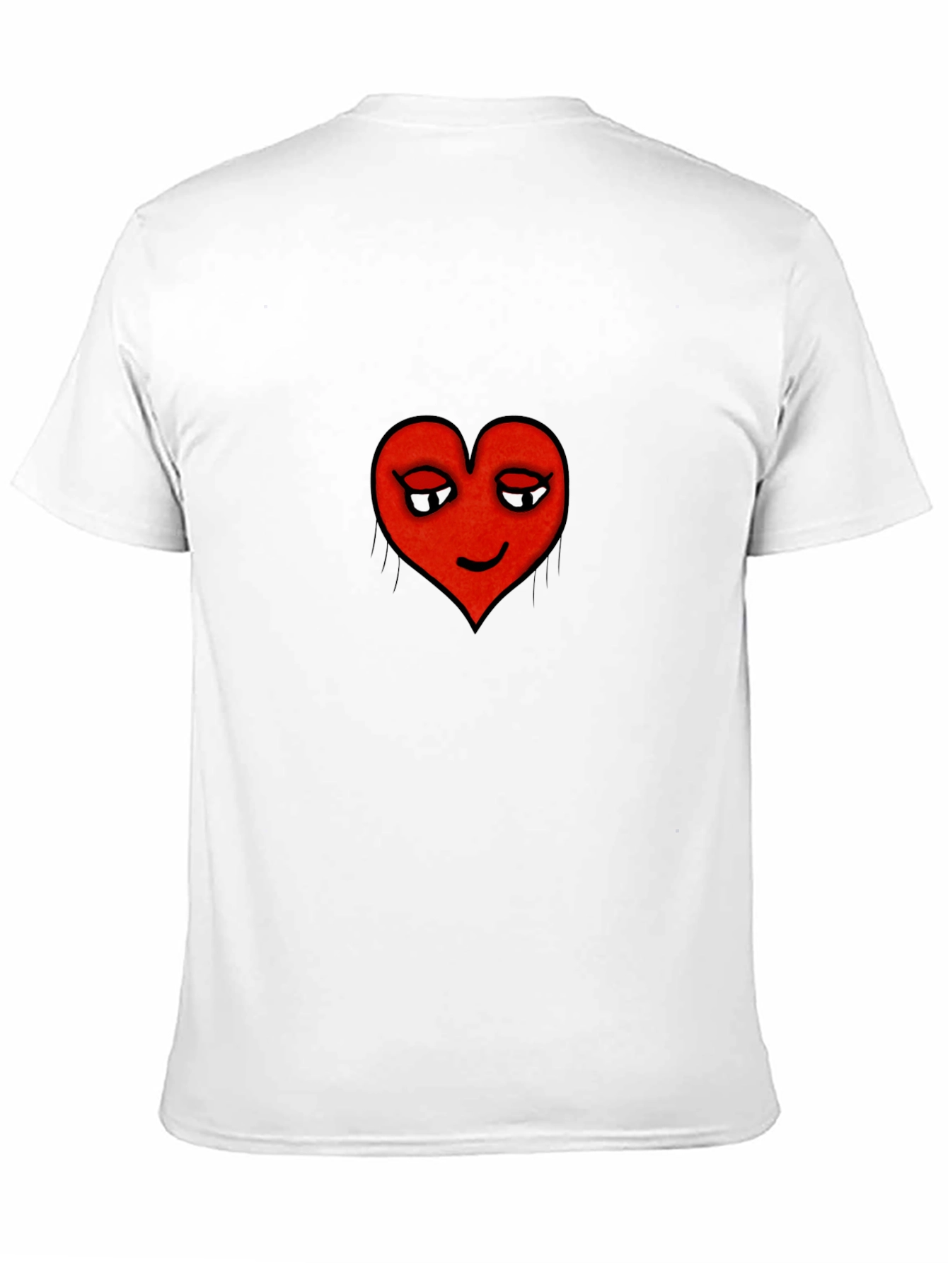 Playful Heart Graphic Tee - Black Cotton Comfort