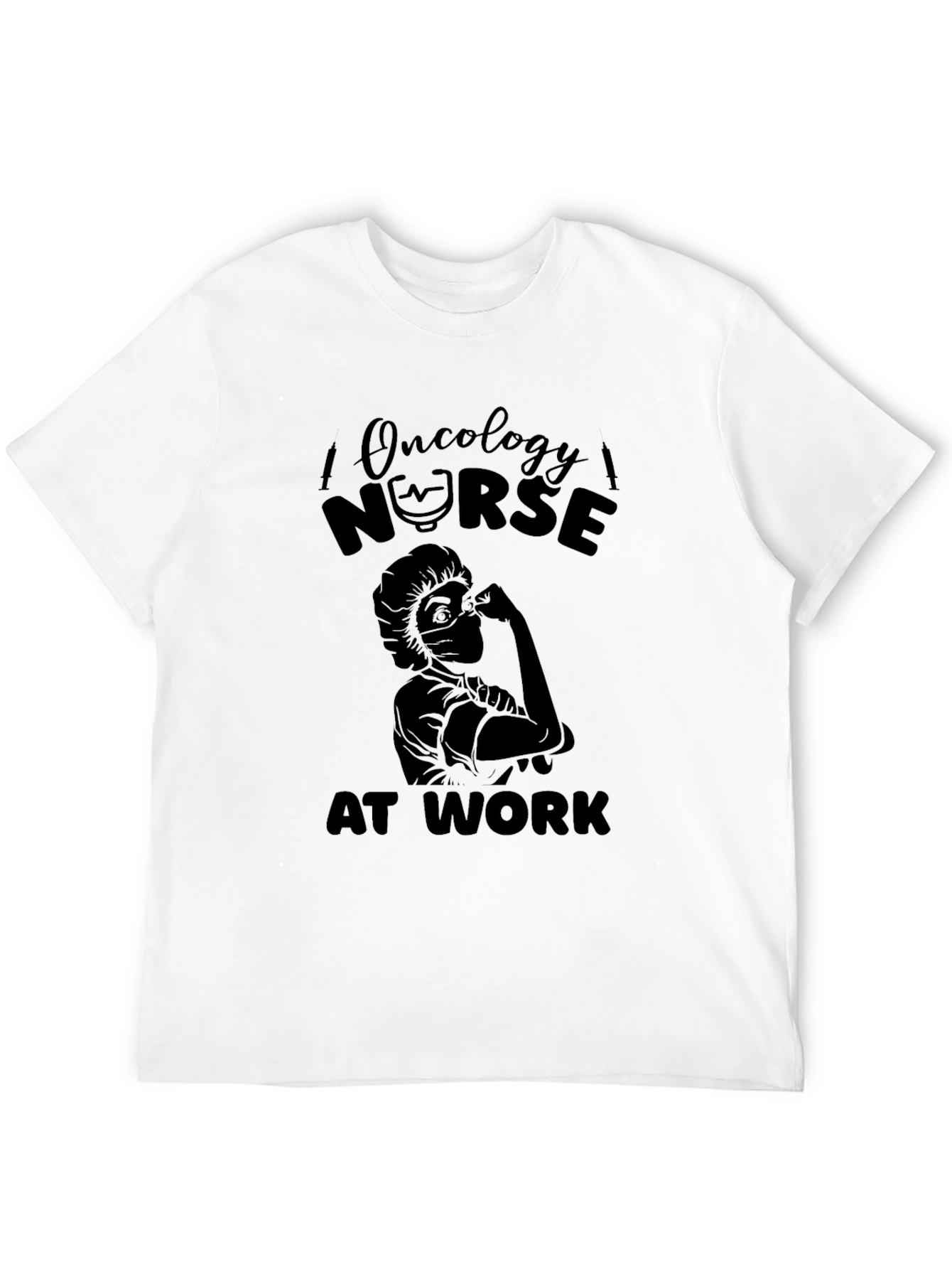 Oncology Nurse at Work Black T-Shirt