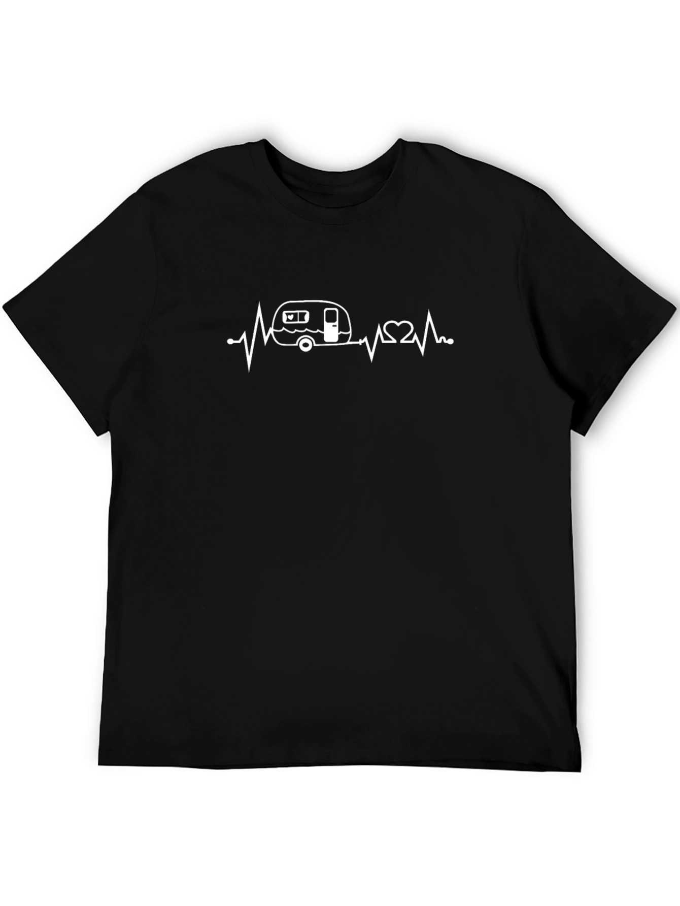 Camper Heartbeat Graphic Tee - Black
