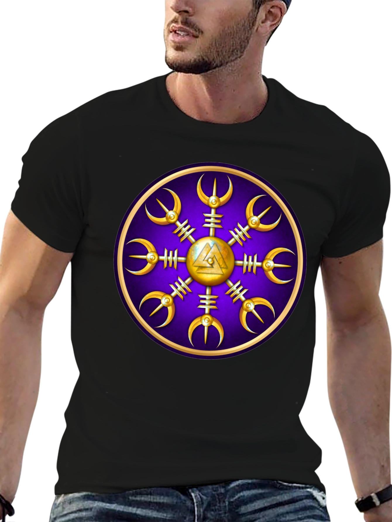 Viking Helm of Awe Graphic Tee - Black