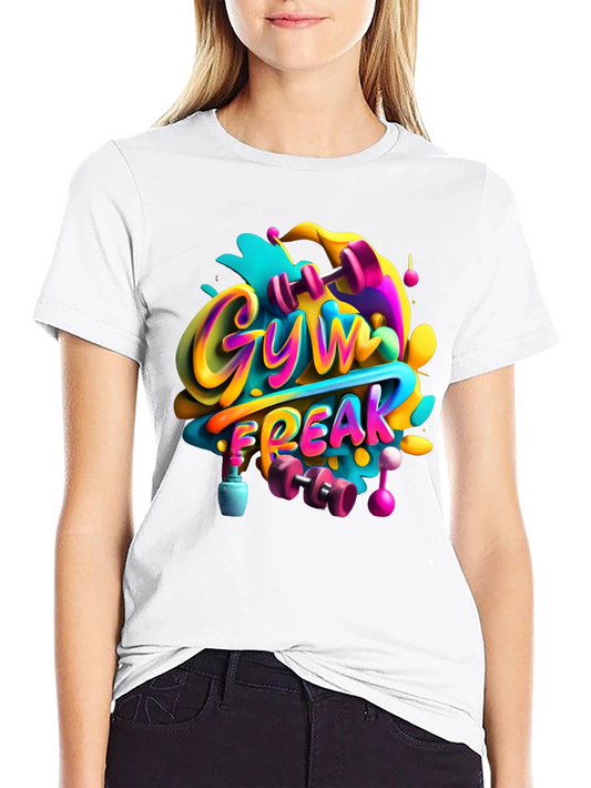 Gym Freak Graphic Tee - Colorful Design