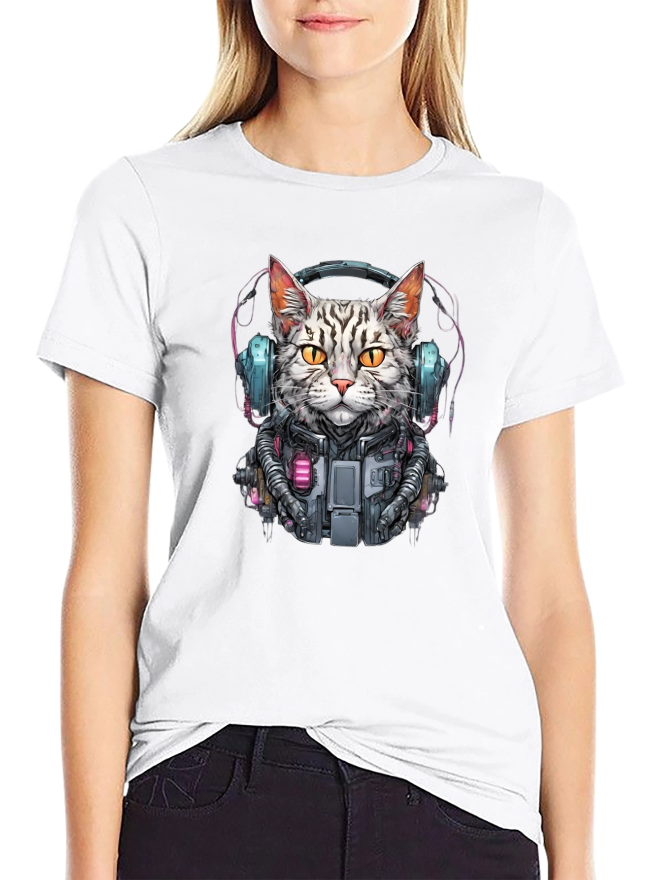Cyberpunk Cat T-Shirt - Unique Graphic Tee