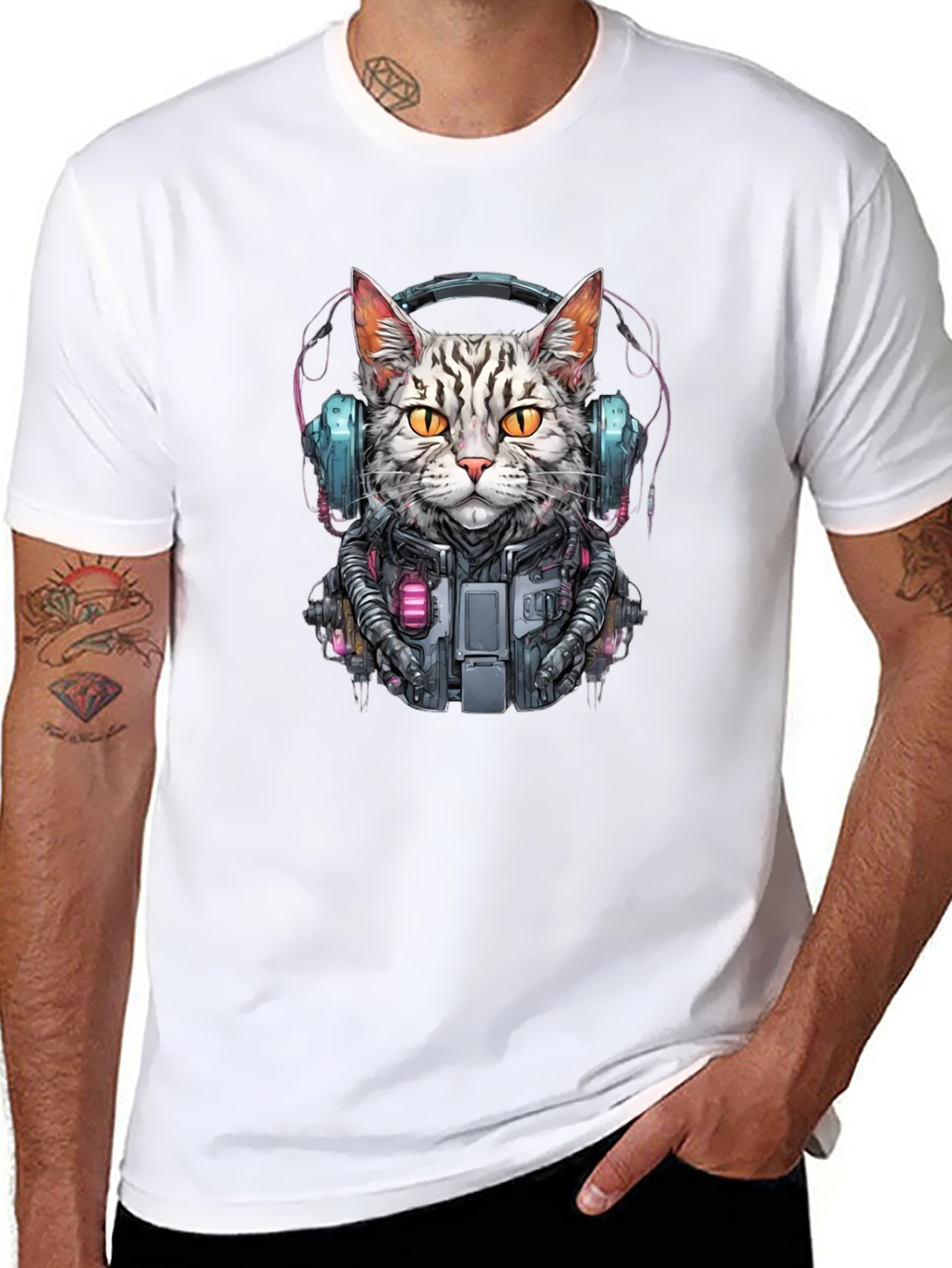 Cyberpunk Cat T-Shirt - Unique Graphic Tee
