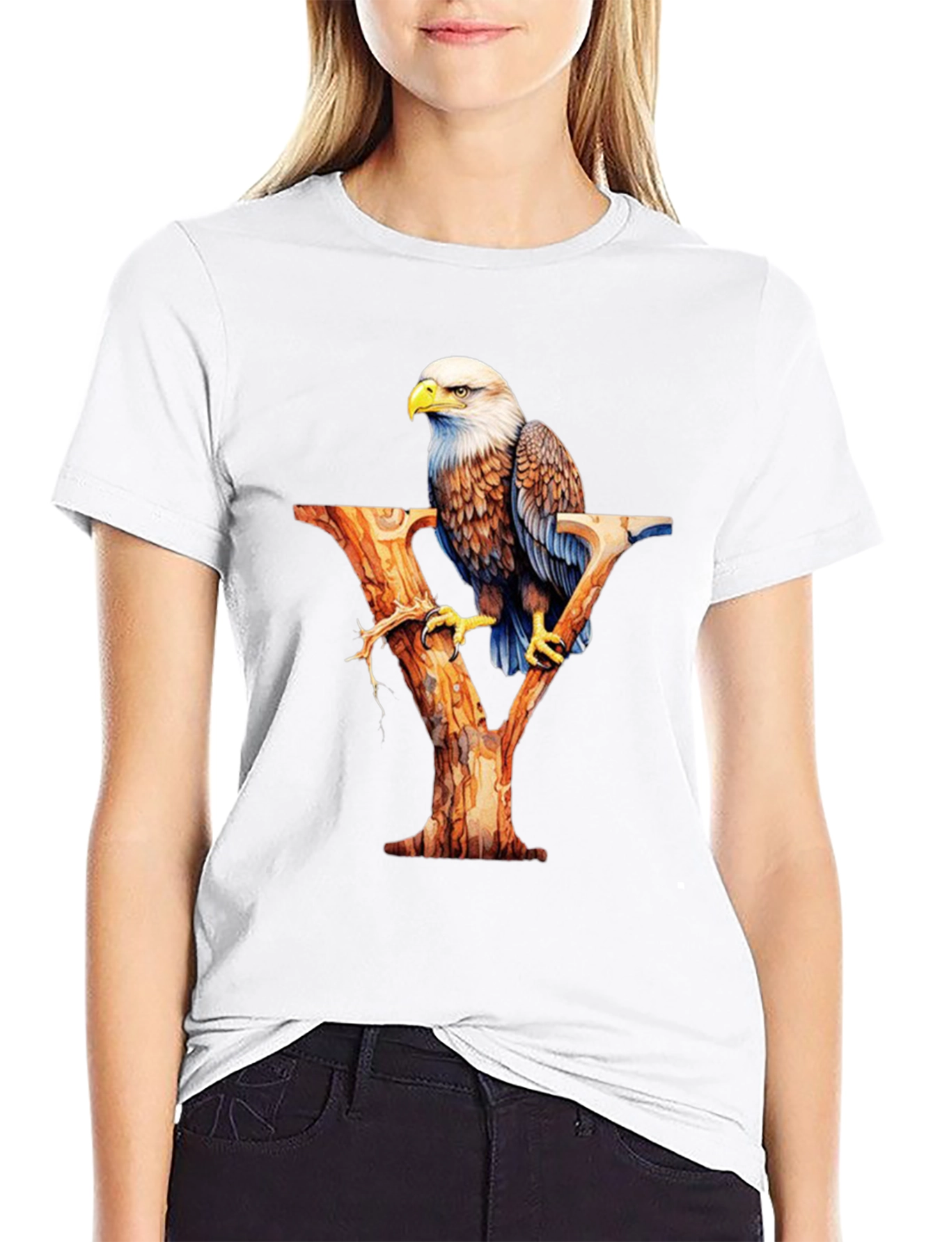 Bald Eagle Letter Y Graphic T-Shirt