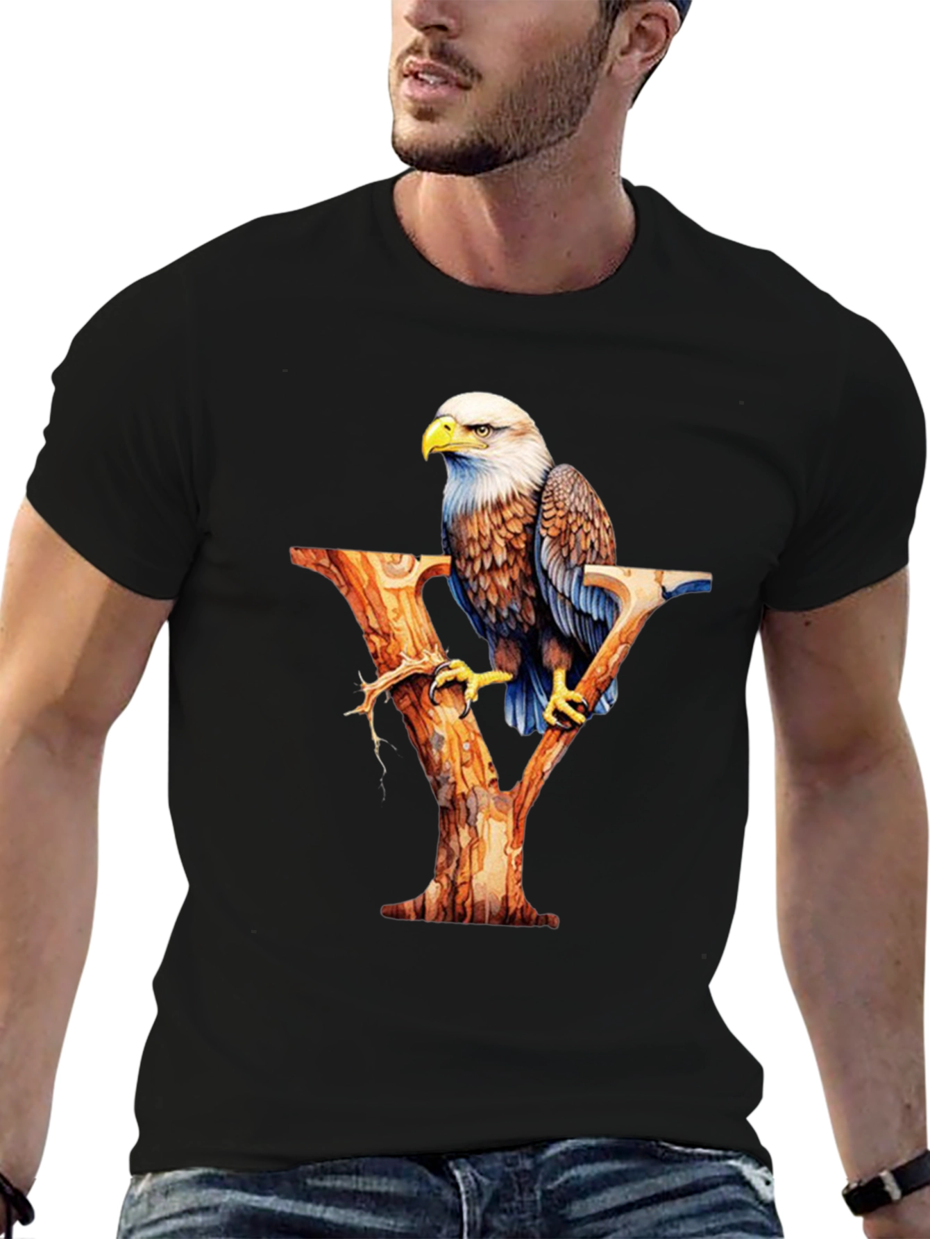 Bald Eagle Letter Y Graphic T-Shirt