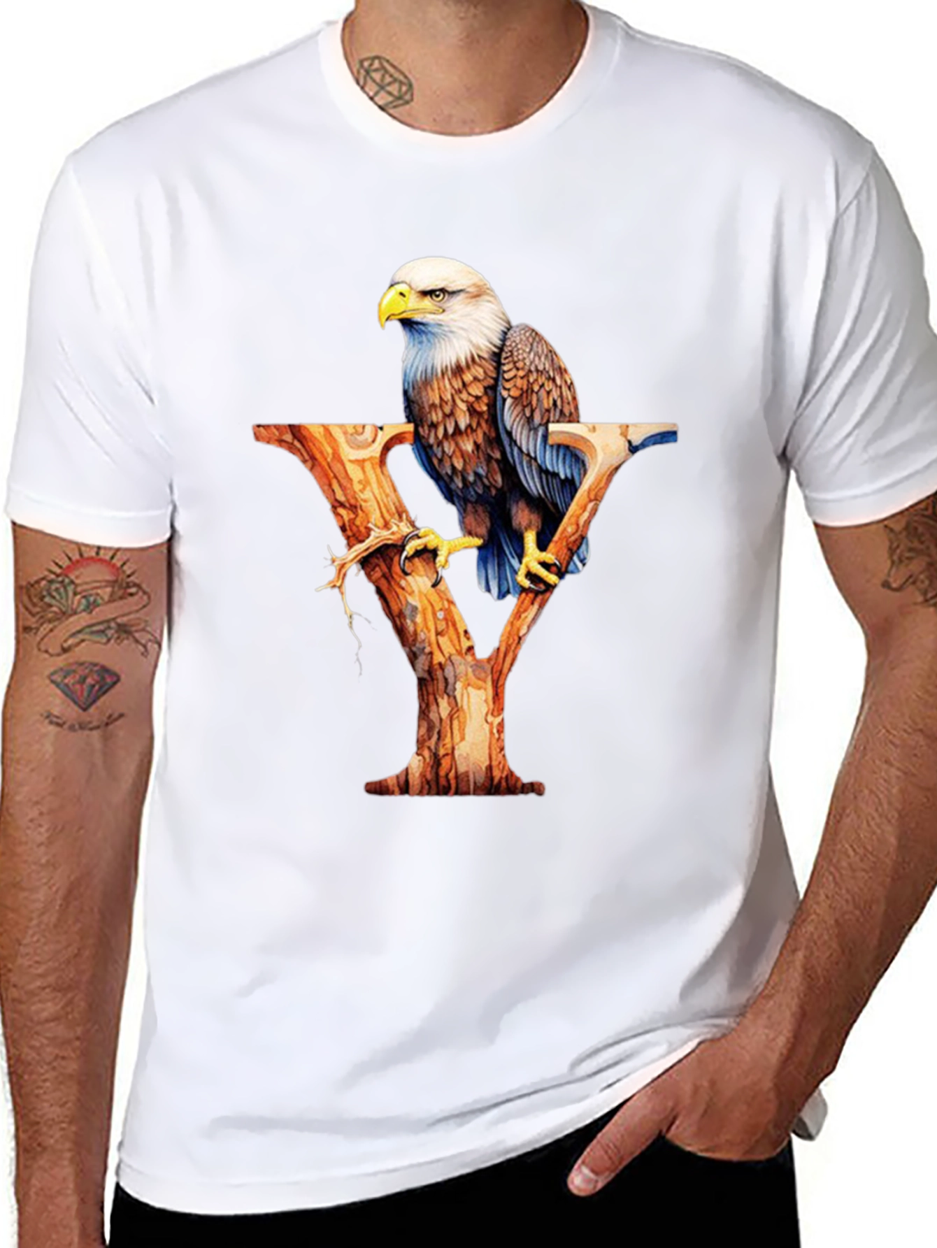 Bald Eagle Letter Y Graphic T-Shirt