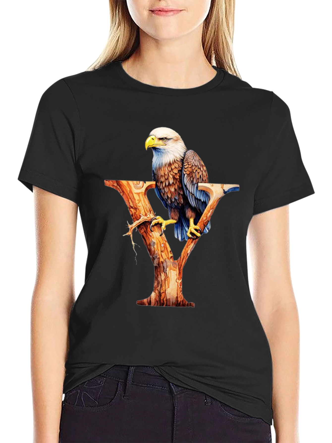 Bald Eagle Letter Y Graphic T-Shirt