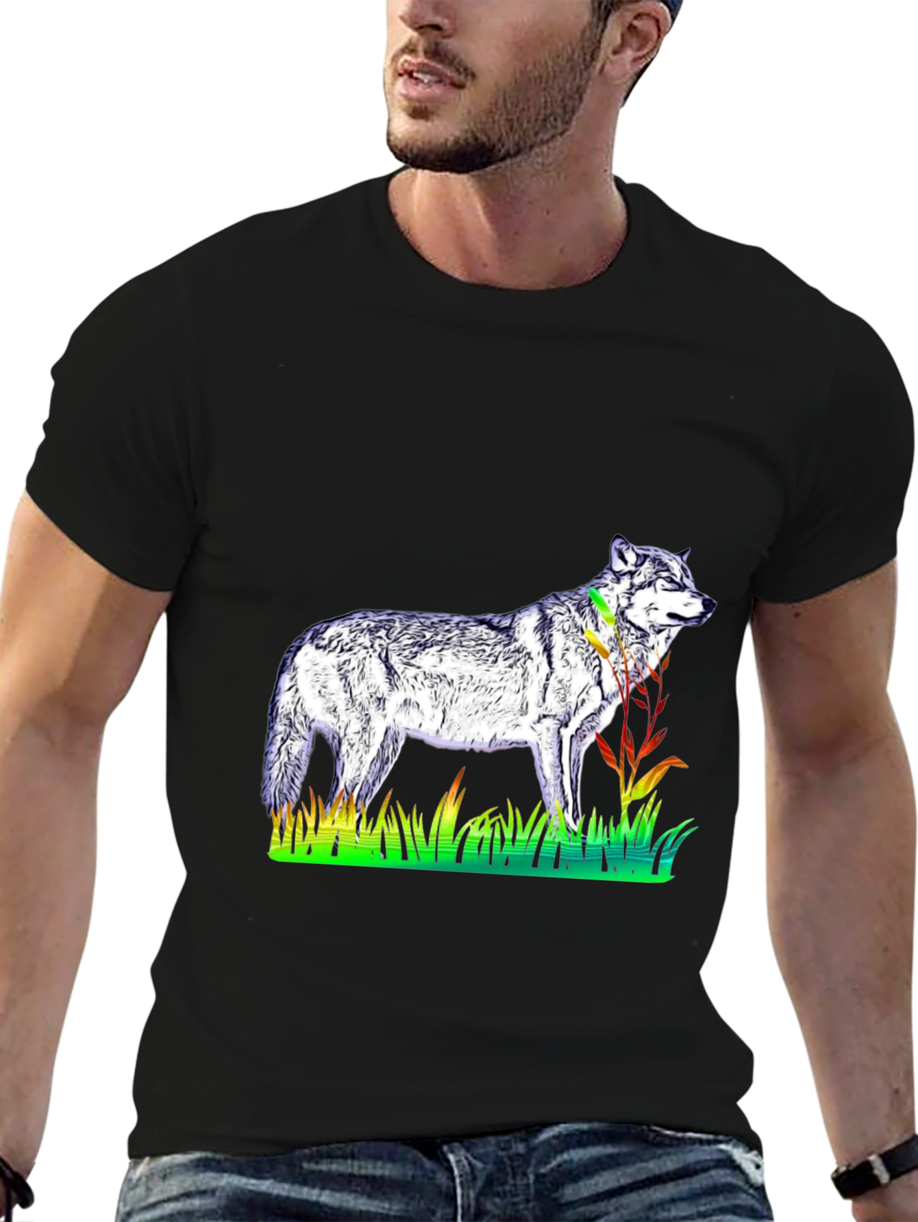 Wolf Graphic Black T-Shirt