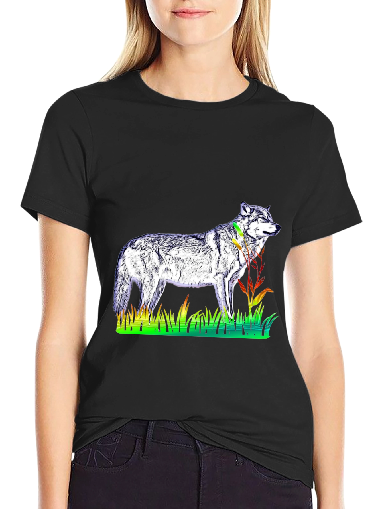Wolf Graphic Black T-Shirt