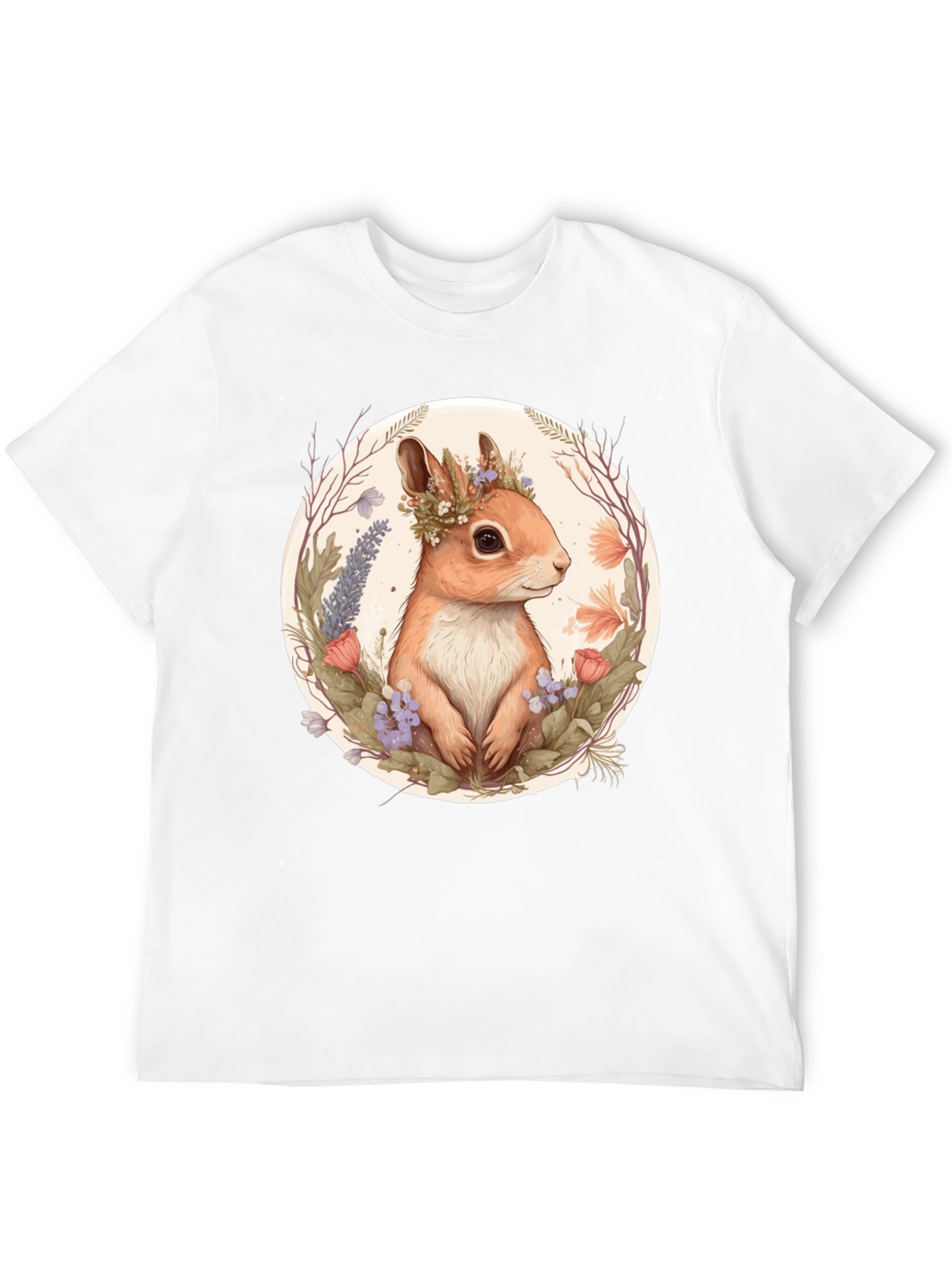 Squirrel Floral Crown Graphic Tee