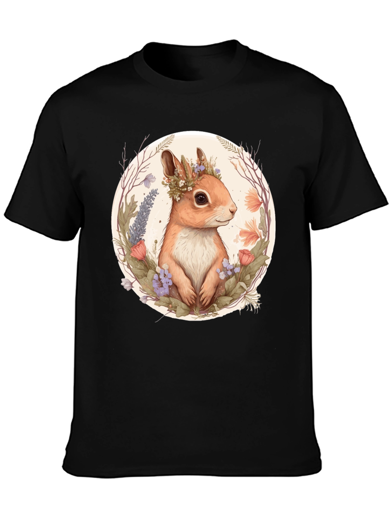 Squirrel Floral Crown Graphic Tee