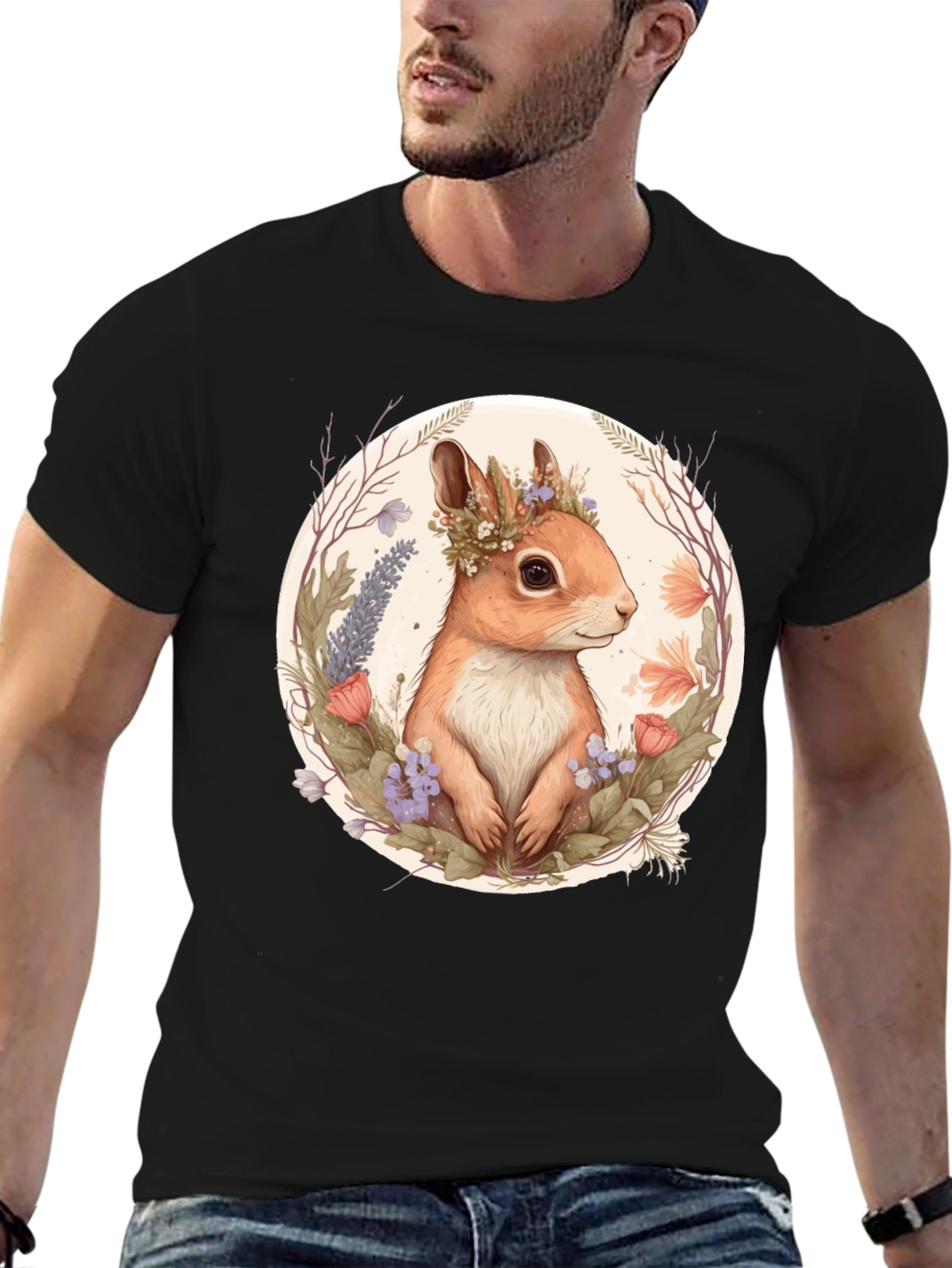 Squirrel Floral Crown Graphic Tee