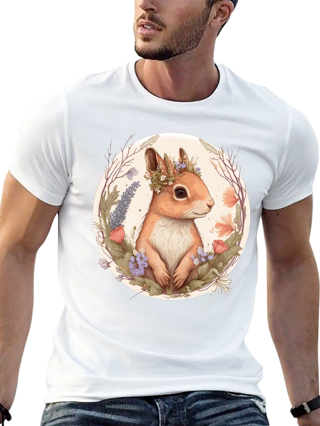 Squirrel Floral Crown Graphic Tee
