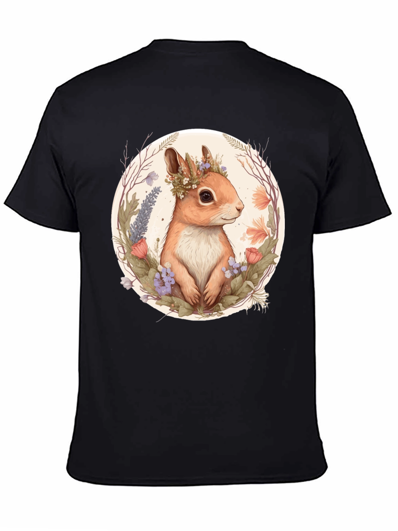 Squirrel Floral Crown Graphic Tee