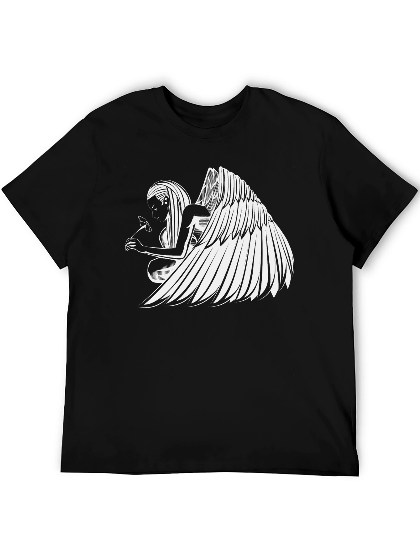 Angel Wing Graphic Black T-Shirt