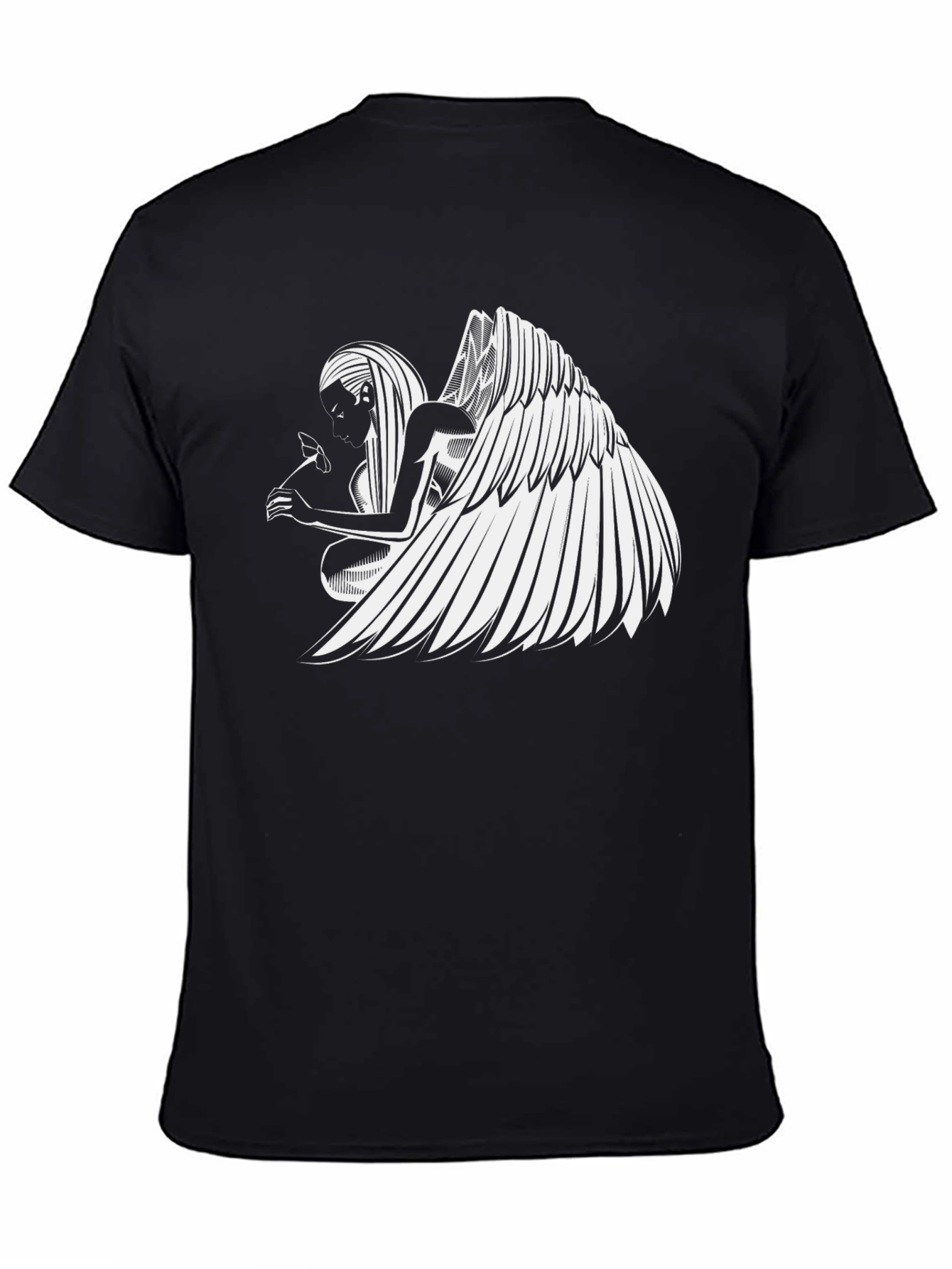 Angel Wing Graphic Black T-Shirt