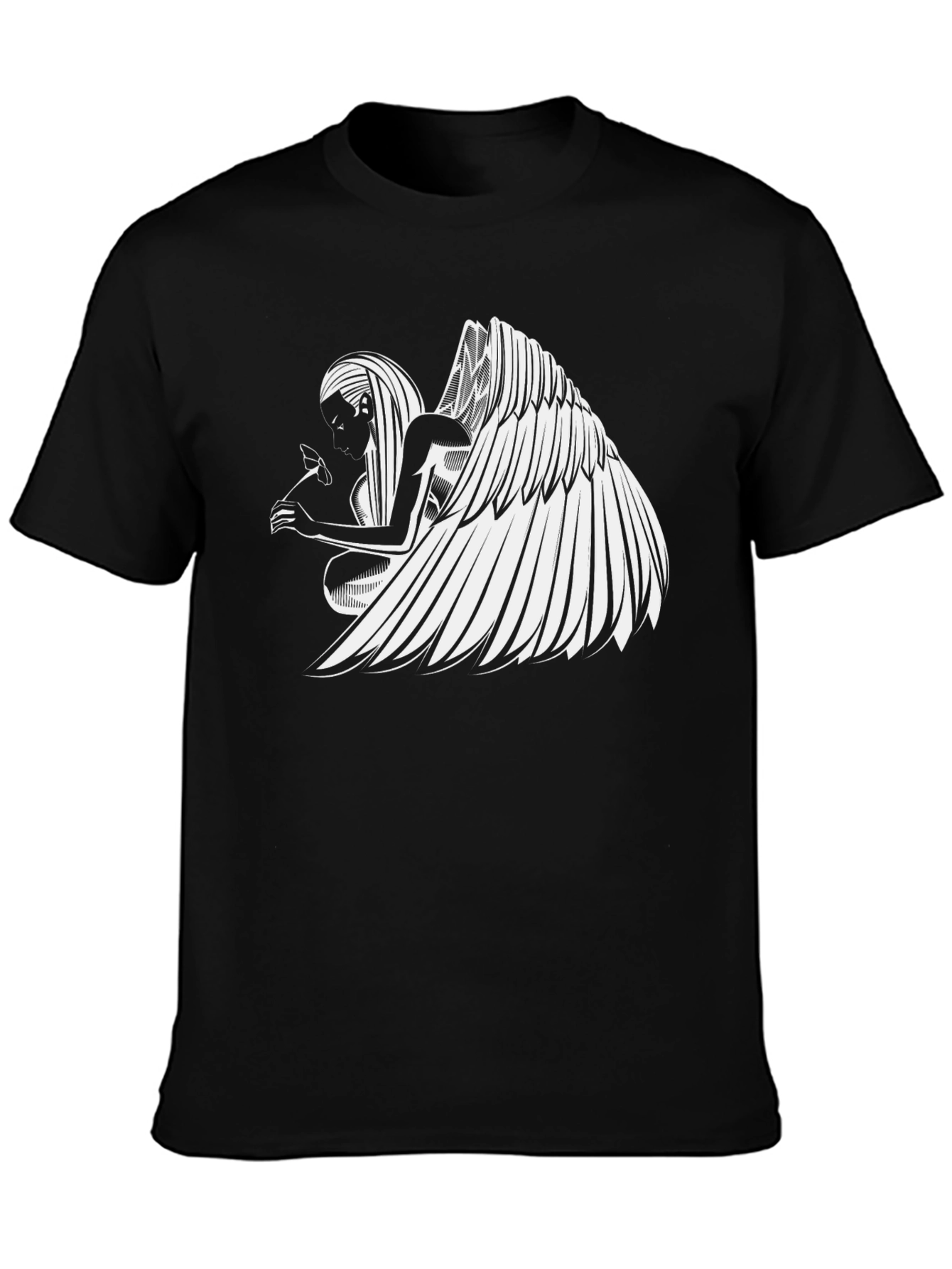 Angel Wing Graphic Black T-Shirt