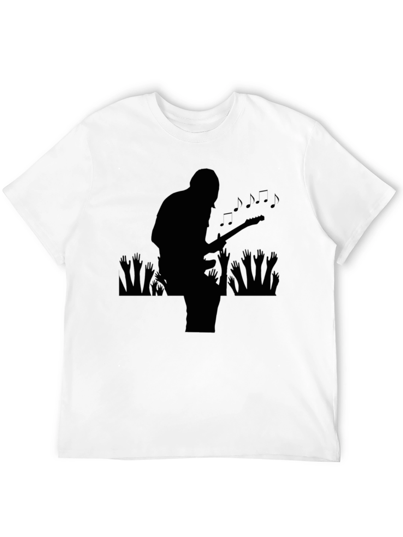 Guitar Player Silhouette Graphic T-Shirt - Black