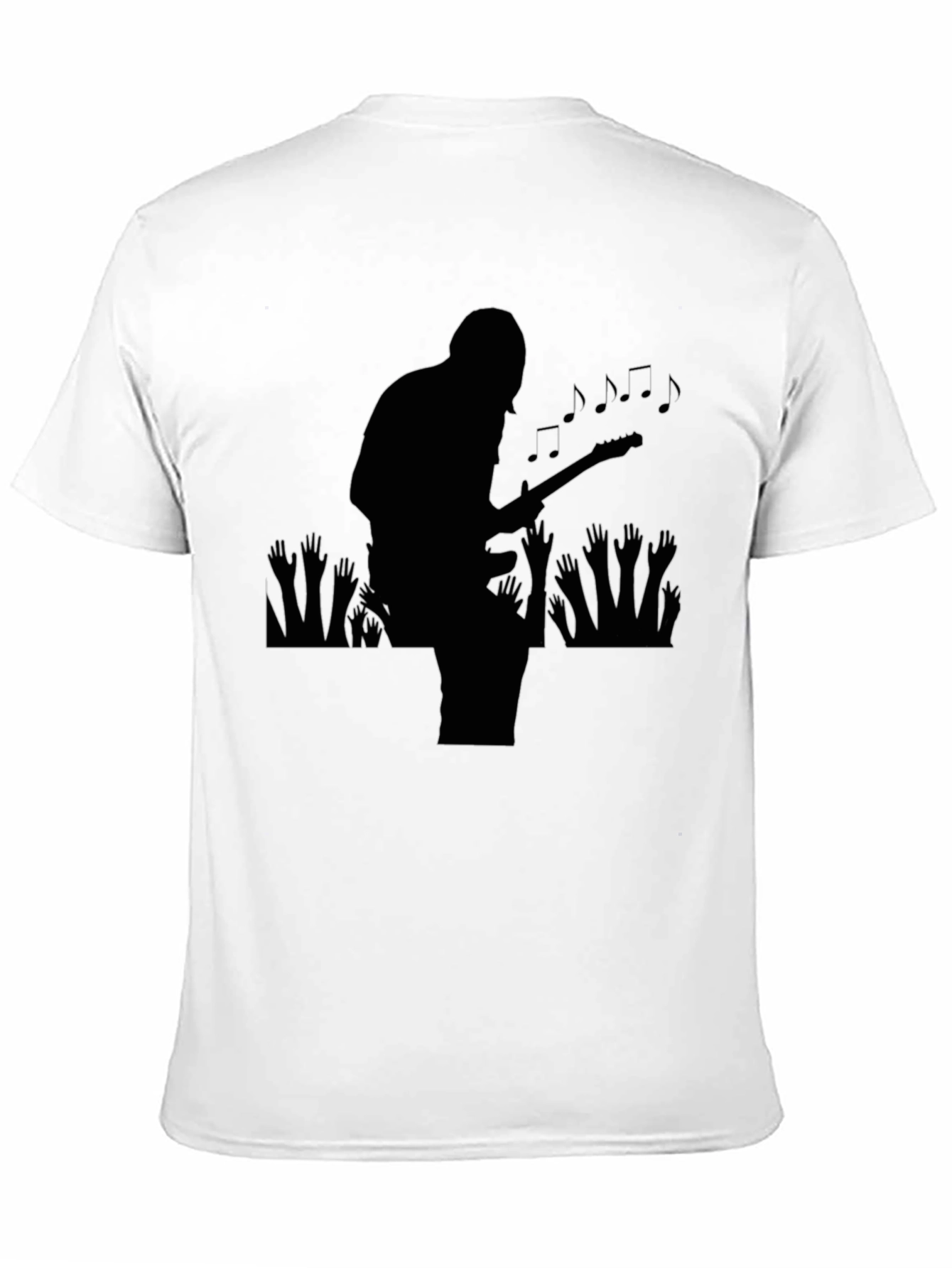 Guitar Player Silhouette Graphic T-Shirt - Black