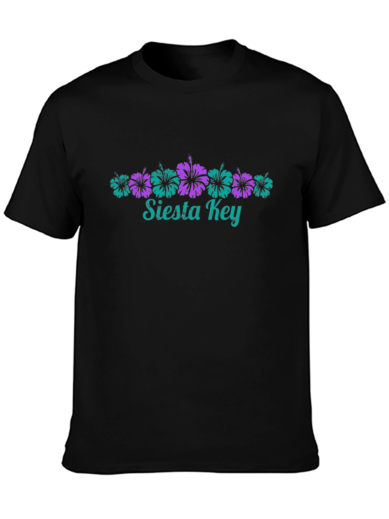 Siesta Key Floral Black Graphic Tee