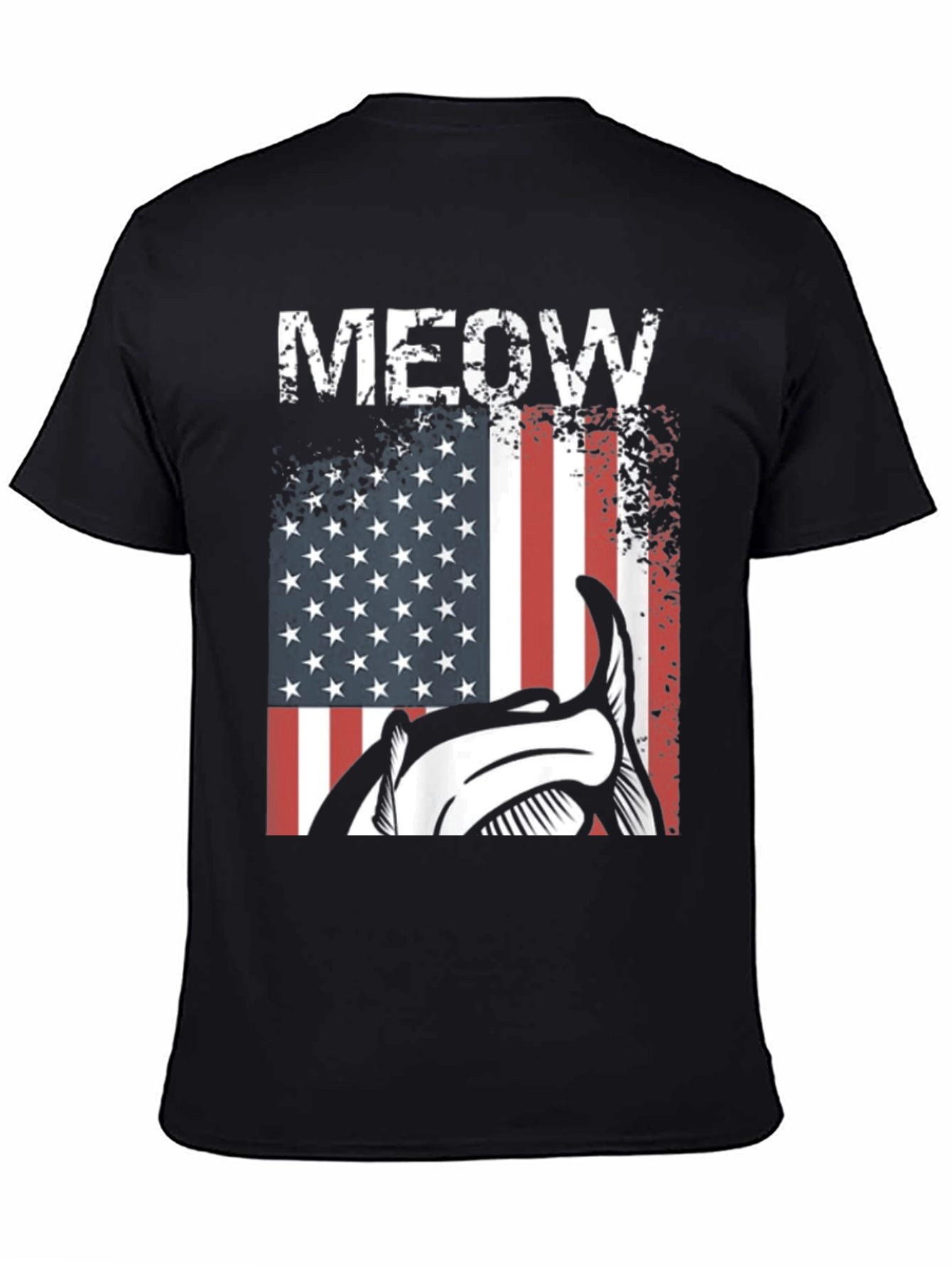 Meow American Flag Cat T-Shirt