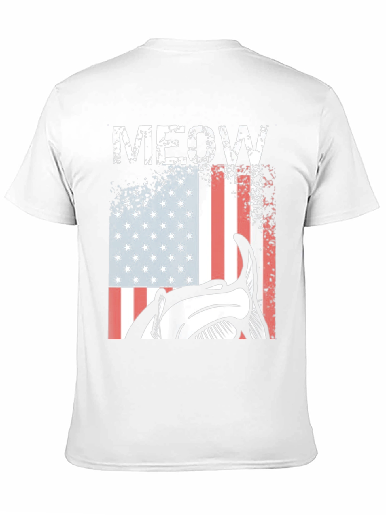Meow American Flag Cat T-Shirt
