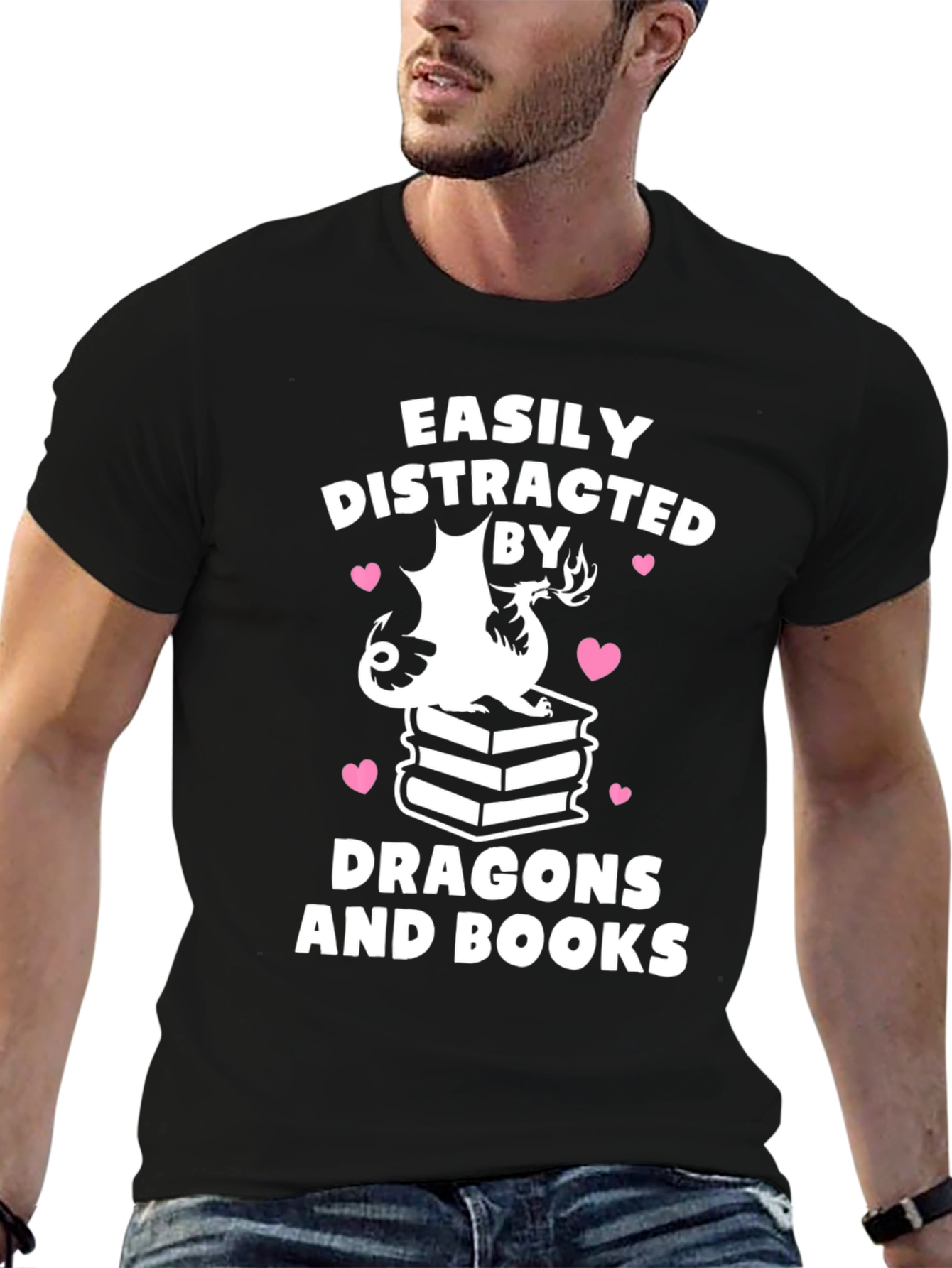 Easily Distracted by Dragons and Books T-Shirt