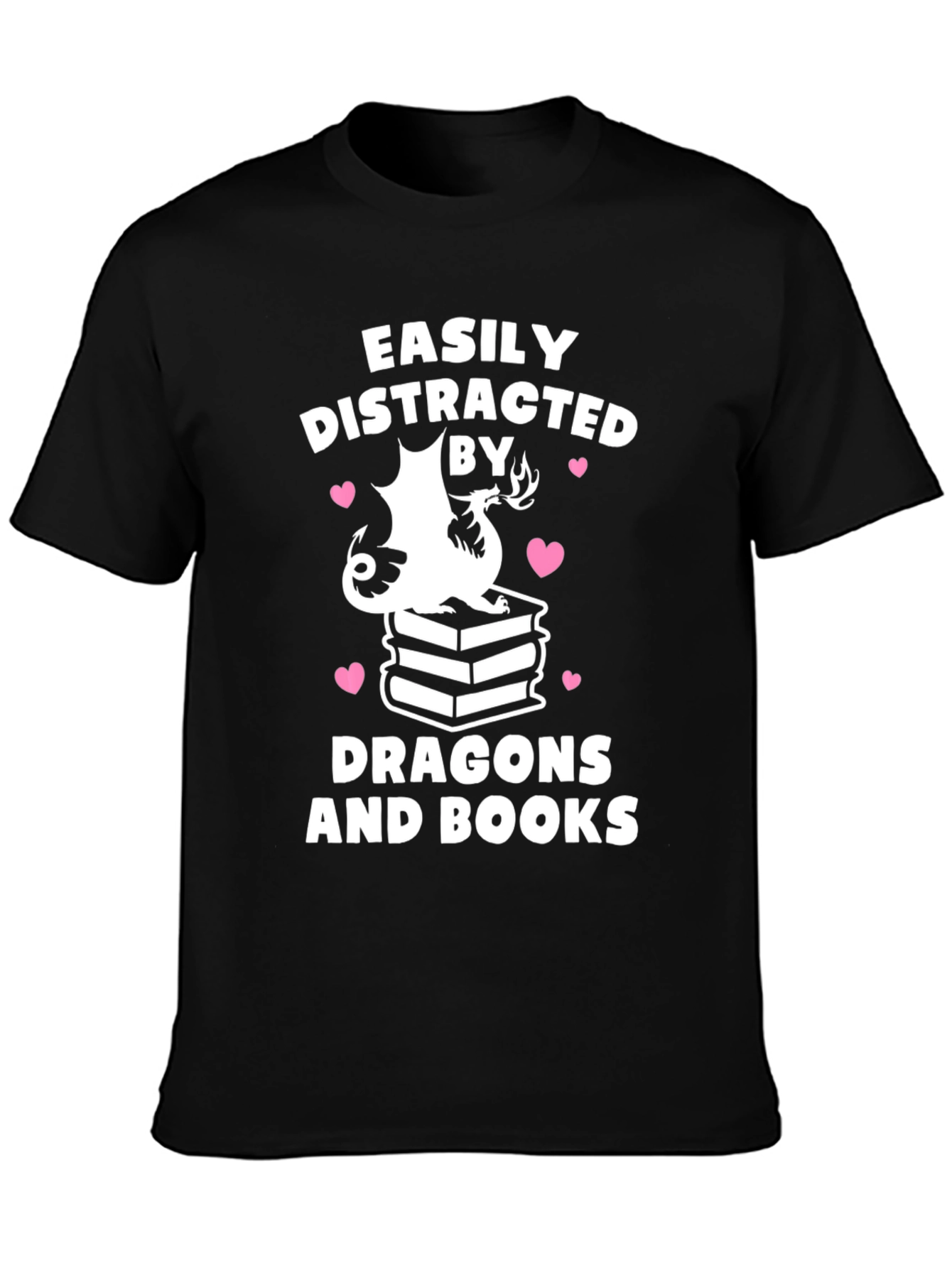 Easily Distracted by Dragons and Books T-Shirt