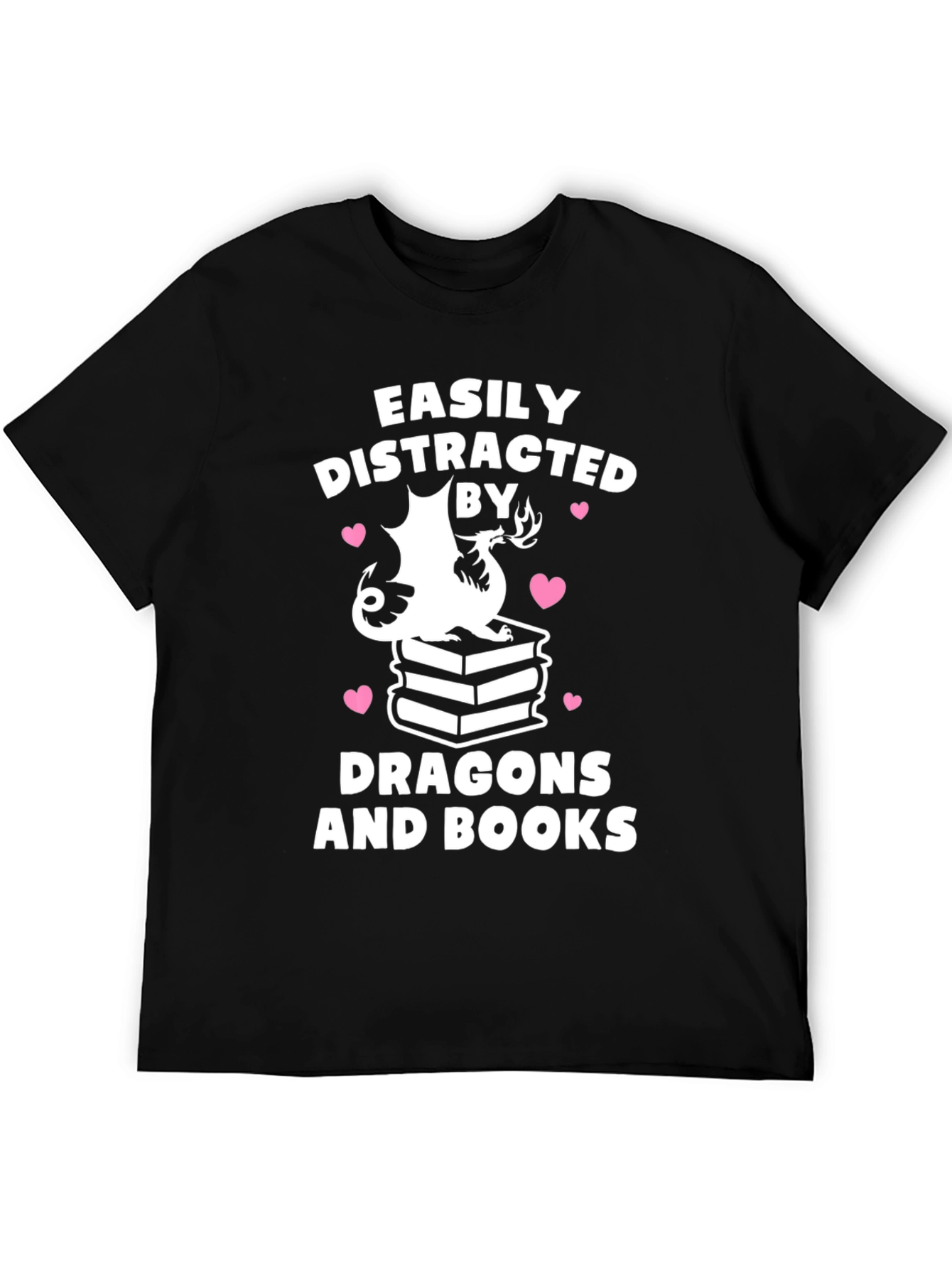 Easily Distracted by Dragons and Books T-Shirt