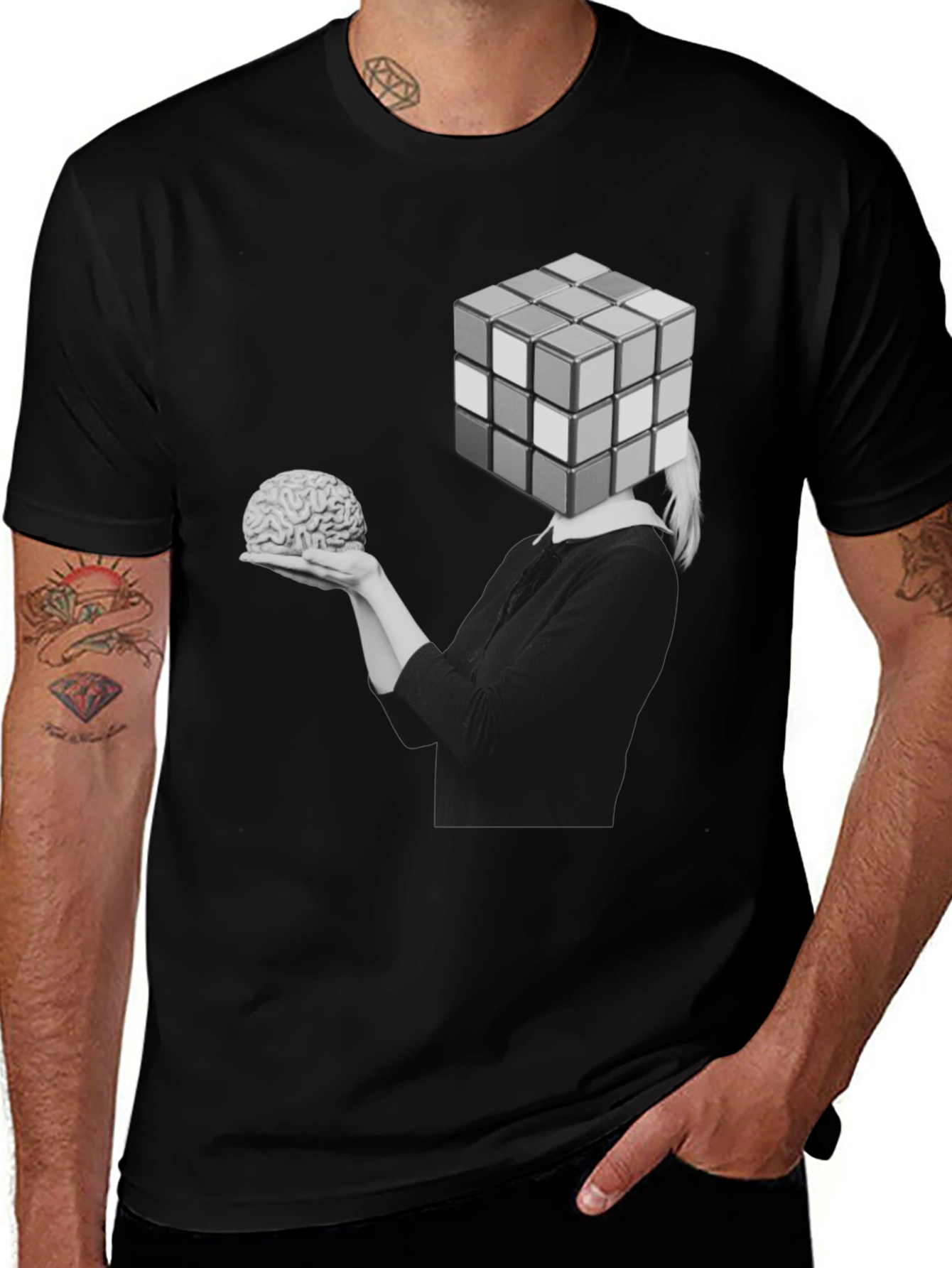Rubiks Cube Brain T-Shirt