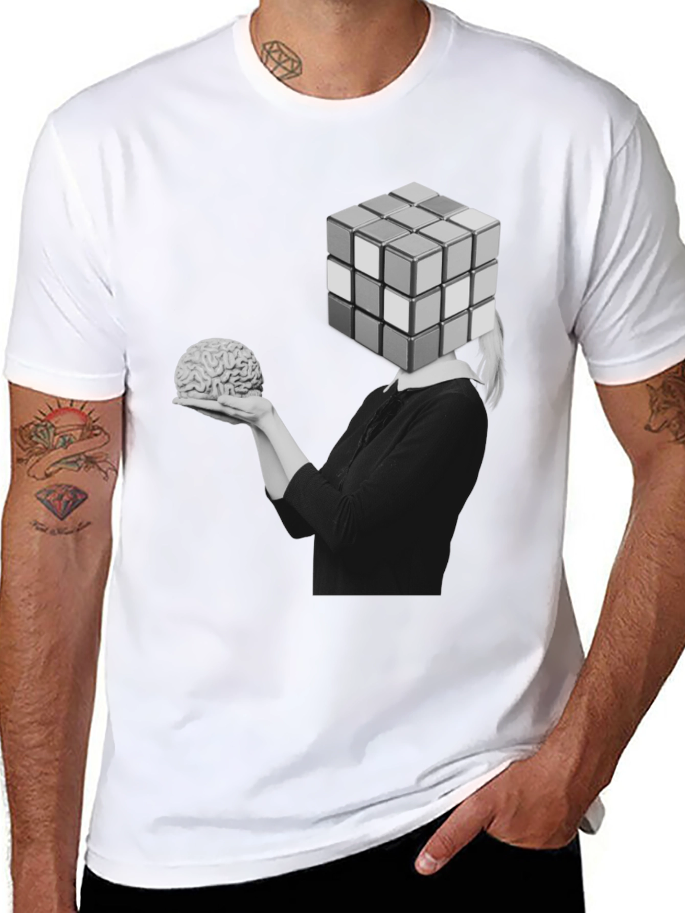 Rubiks Cube Brain T-Shirt