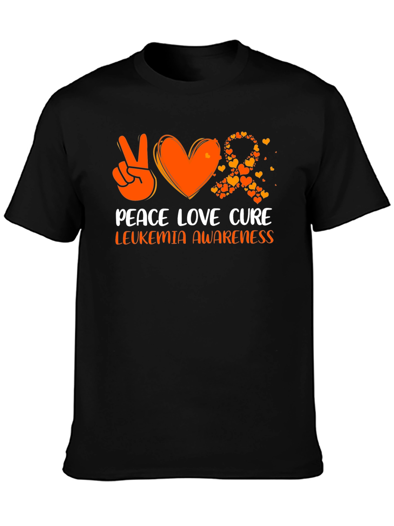 Leukemia Awareness Peace Love Cure T-Shirt