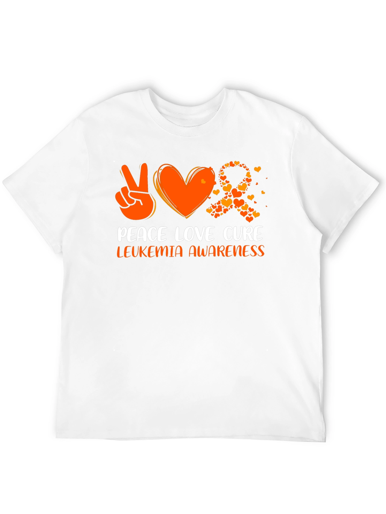 Leukemia Awareness Peace Love Cure T-Shirt