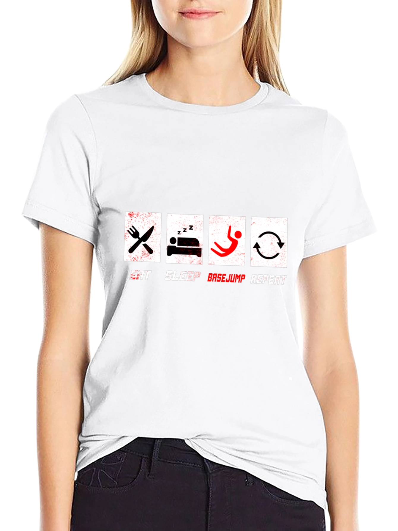 Eat Sleep Basejump Repeat Graphic T-Shirt
