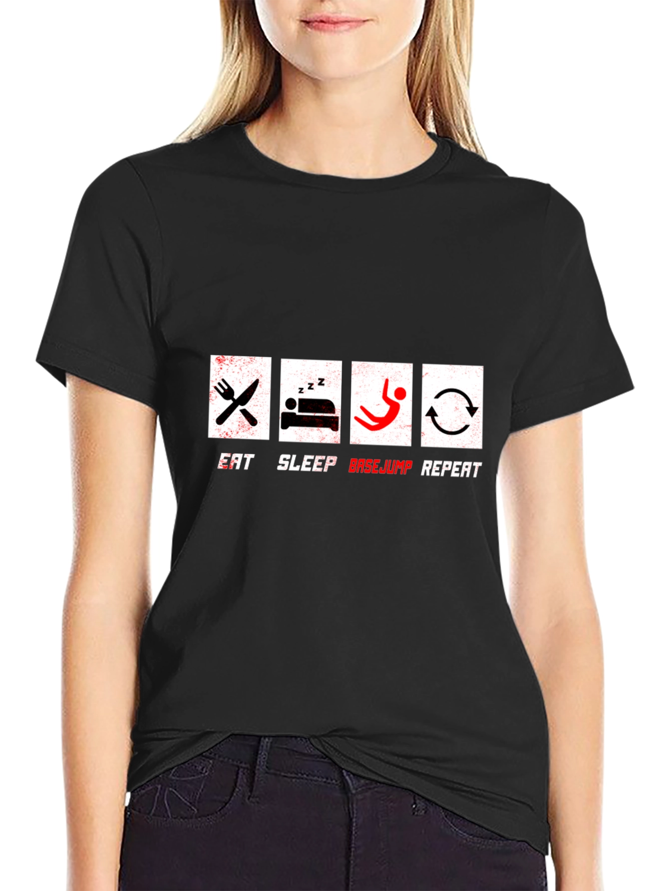 Eat Sleep Basejump Repeat Graphic T-Shirt