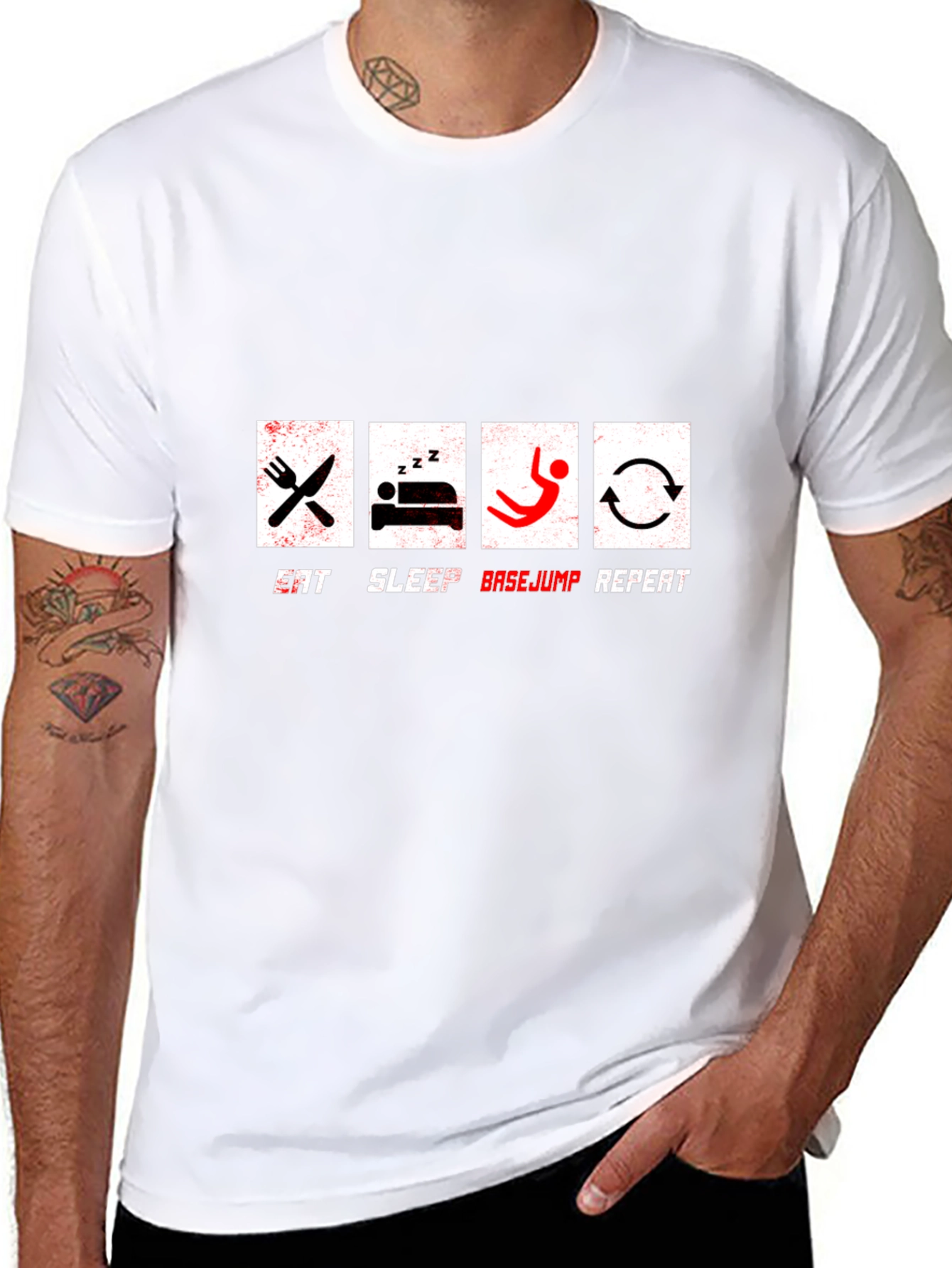 Eat Sleep Basejump Repeat Graphic T-Shirt